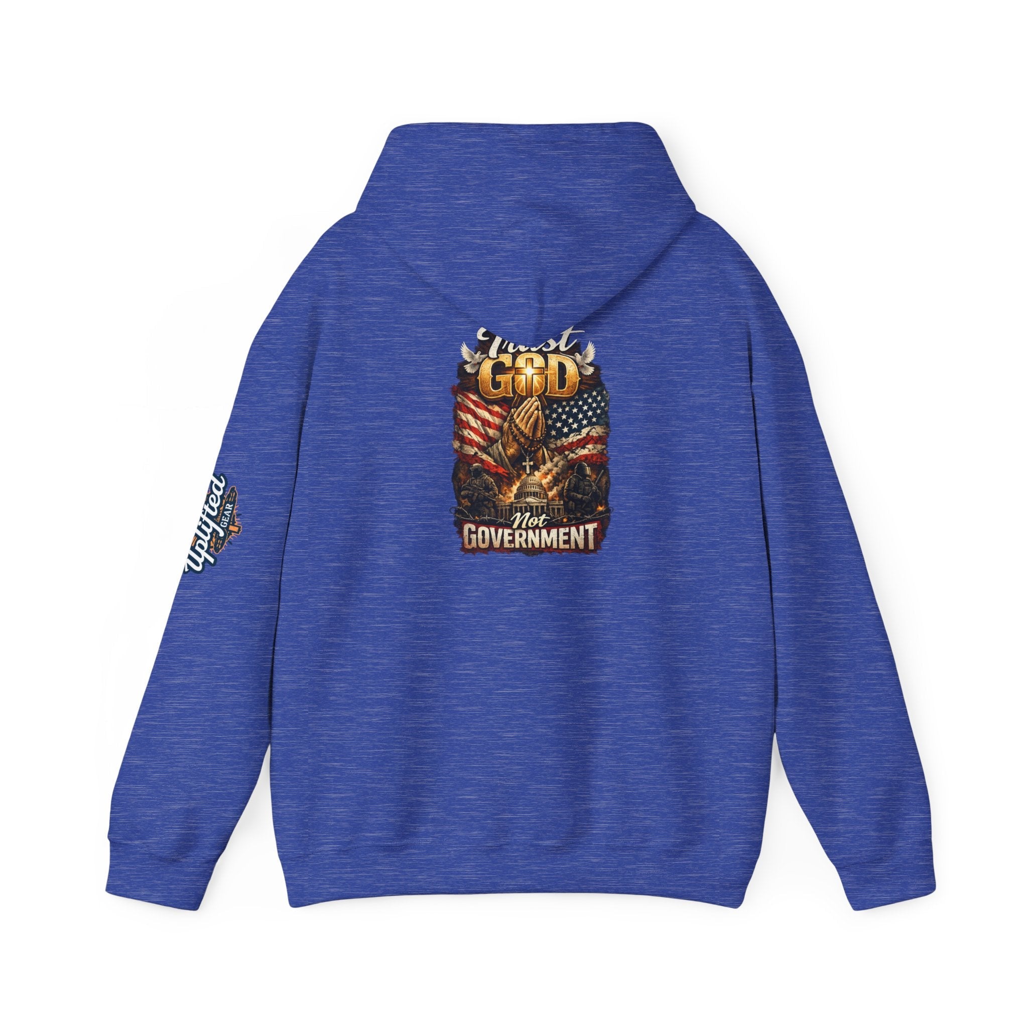 Trust God Not Government Hoodie — Vintage Patriotic Christian Hoodie Printify