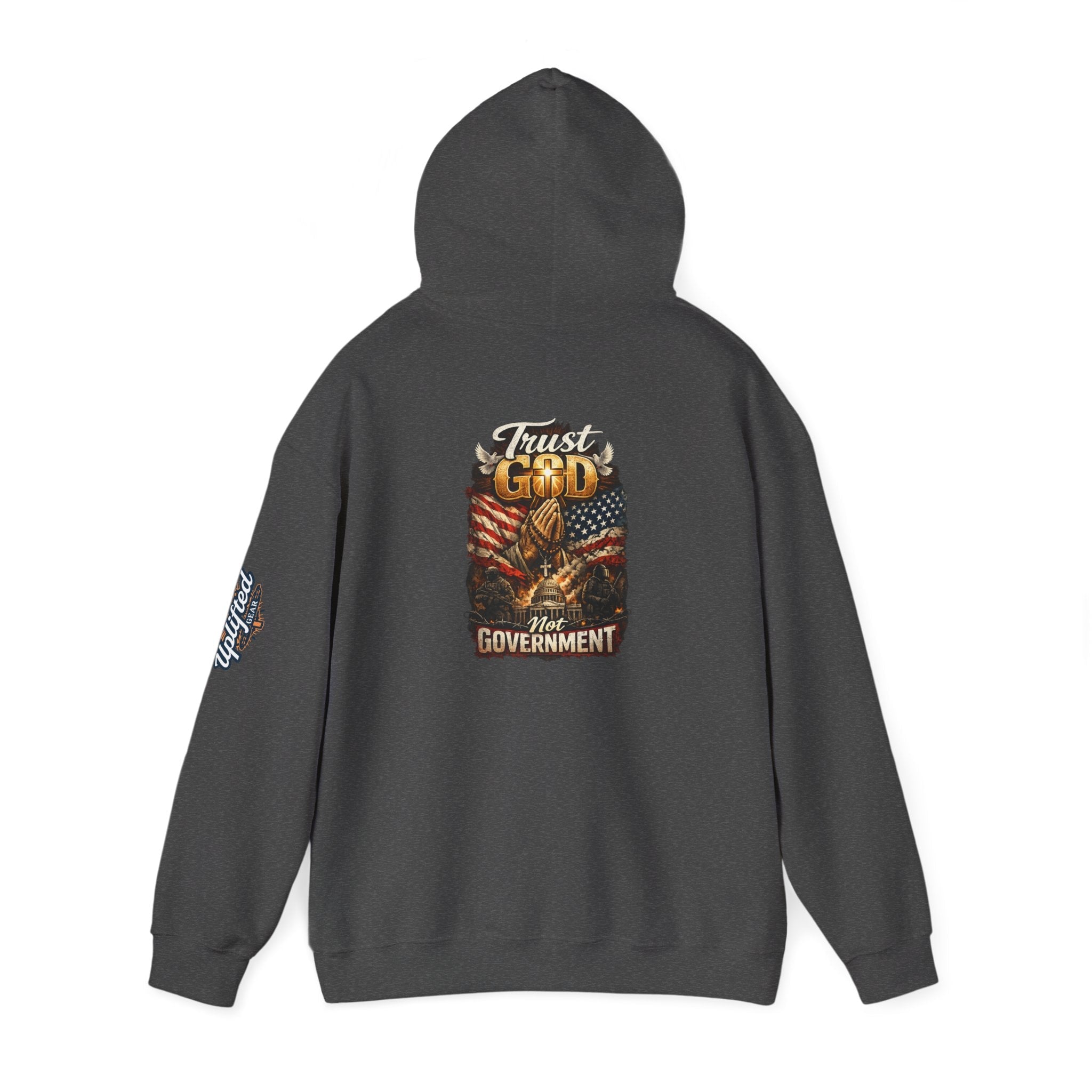Trust God Not Government Hoodie — Vintage Patriotic Christian Hoodie Printify