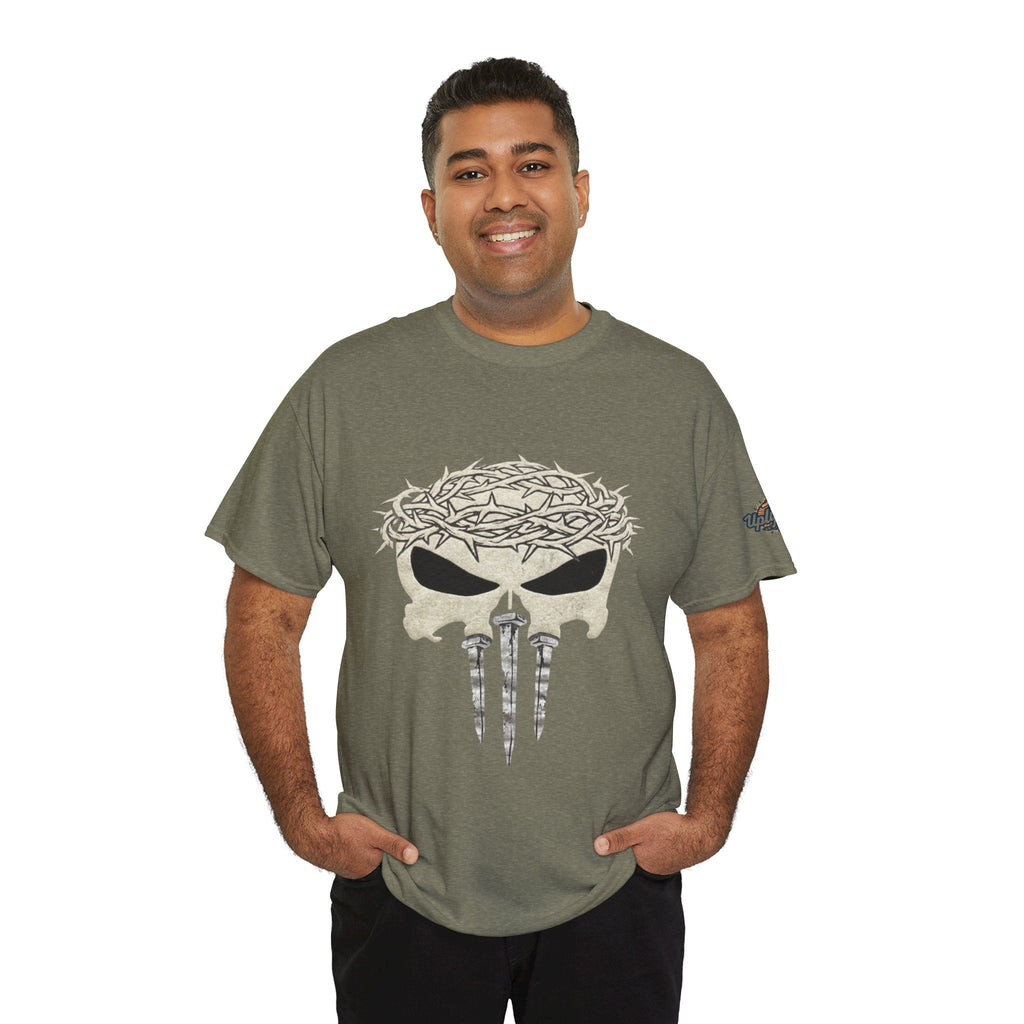 Christian Skull T-shirt - Crown of Thorns & Nails - Warrior Faith T-shirt Printify