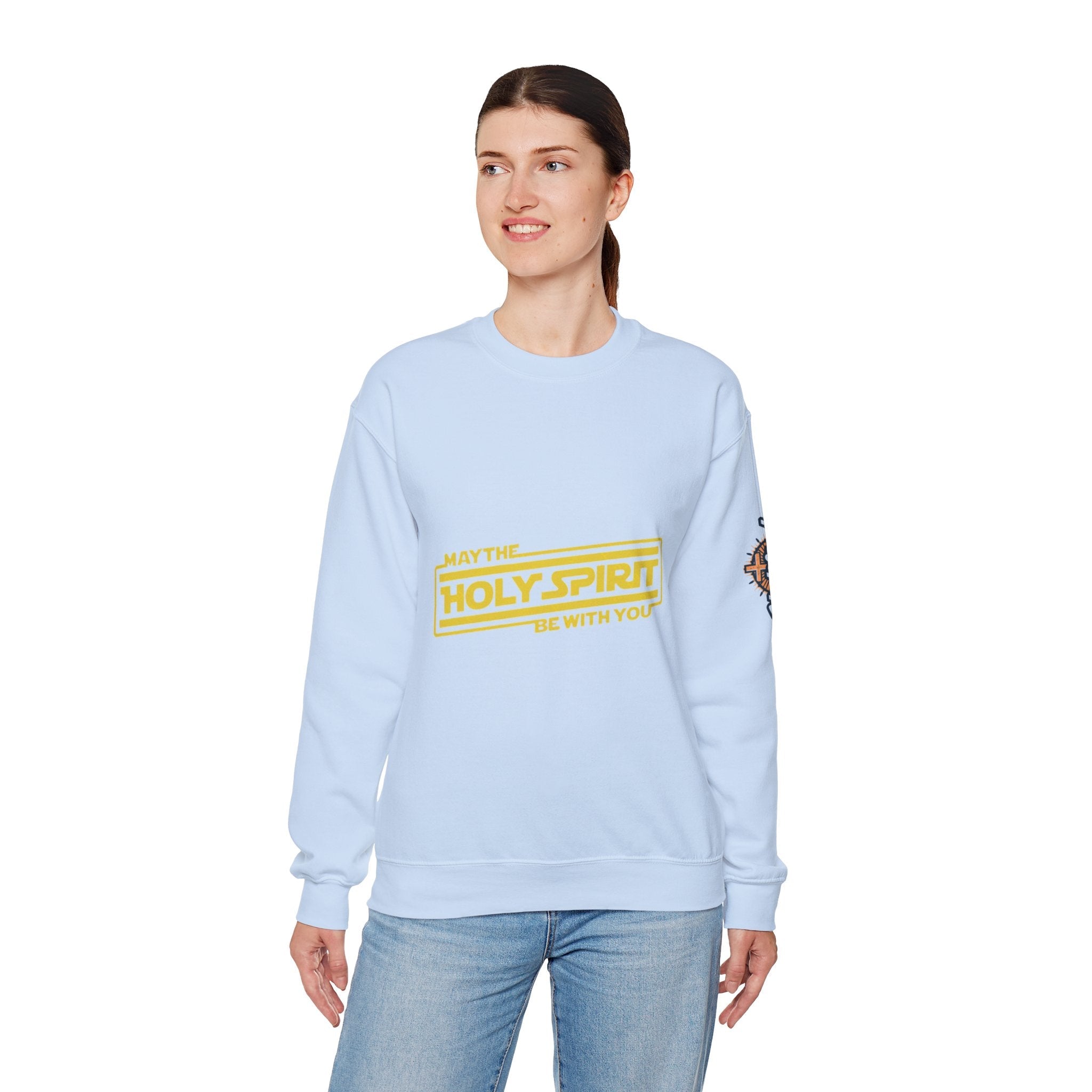 May the Holy Spirit Be With You Sweatshirt - Christian Star Wars Parody Sweatshirt Printify