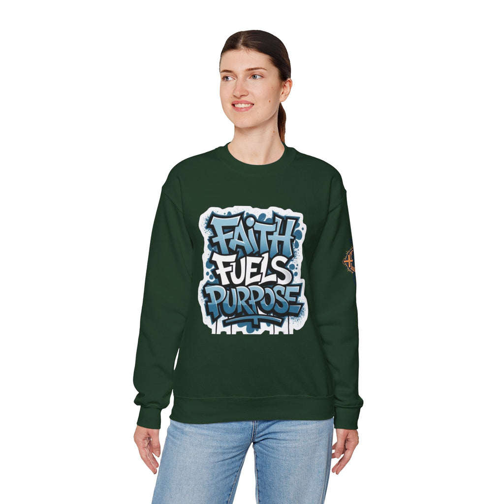 Faith Fuels Purpose Sweatshirt – Inspirational Christian Sweatshirt for Divine Drive & Unstoppable Belief Printify