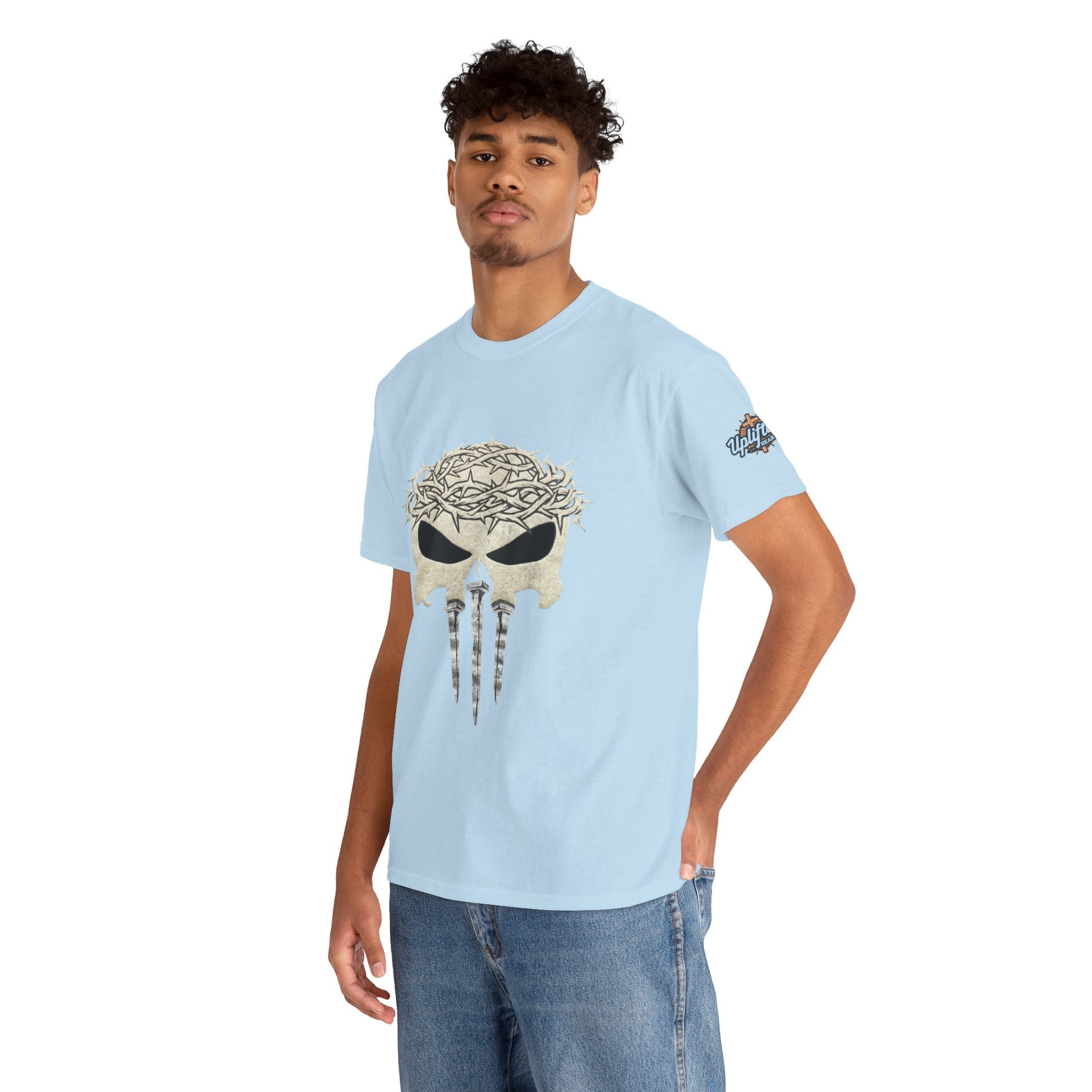 Christian Skull T-shirt - Crown of Thorns & Nails - Warrior Faith T-shirt Printify
