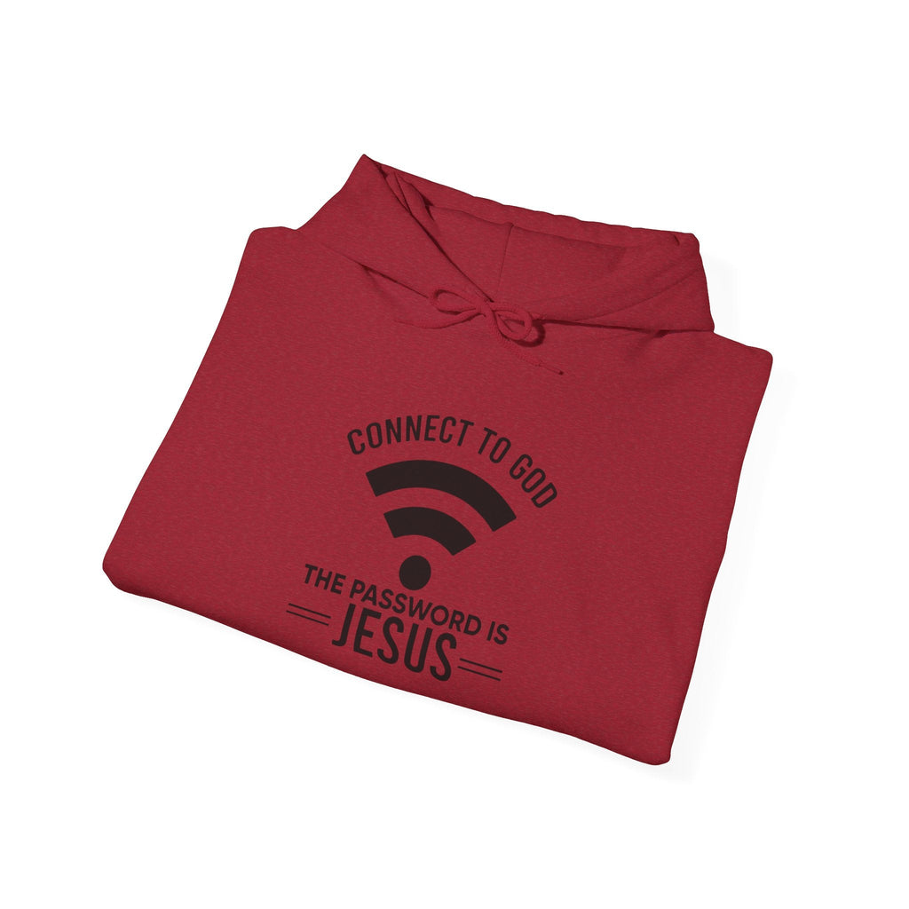 Connect to God Hoodie - WIFI Password is Jesus - Funny Christian Faith Hoodie Printify