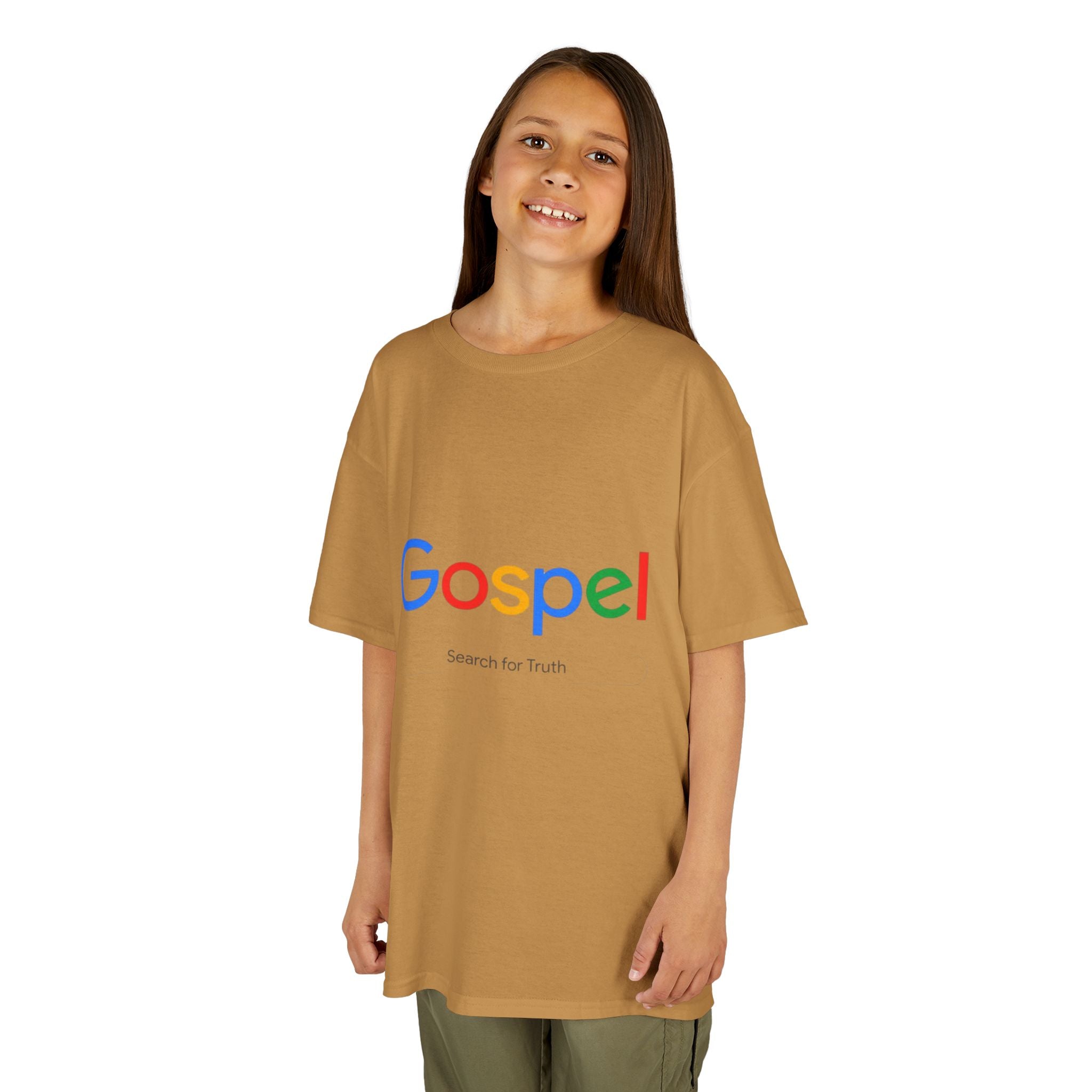 Kids Tee — "Gospel" Colorful Search-Style Logo Printify