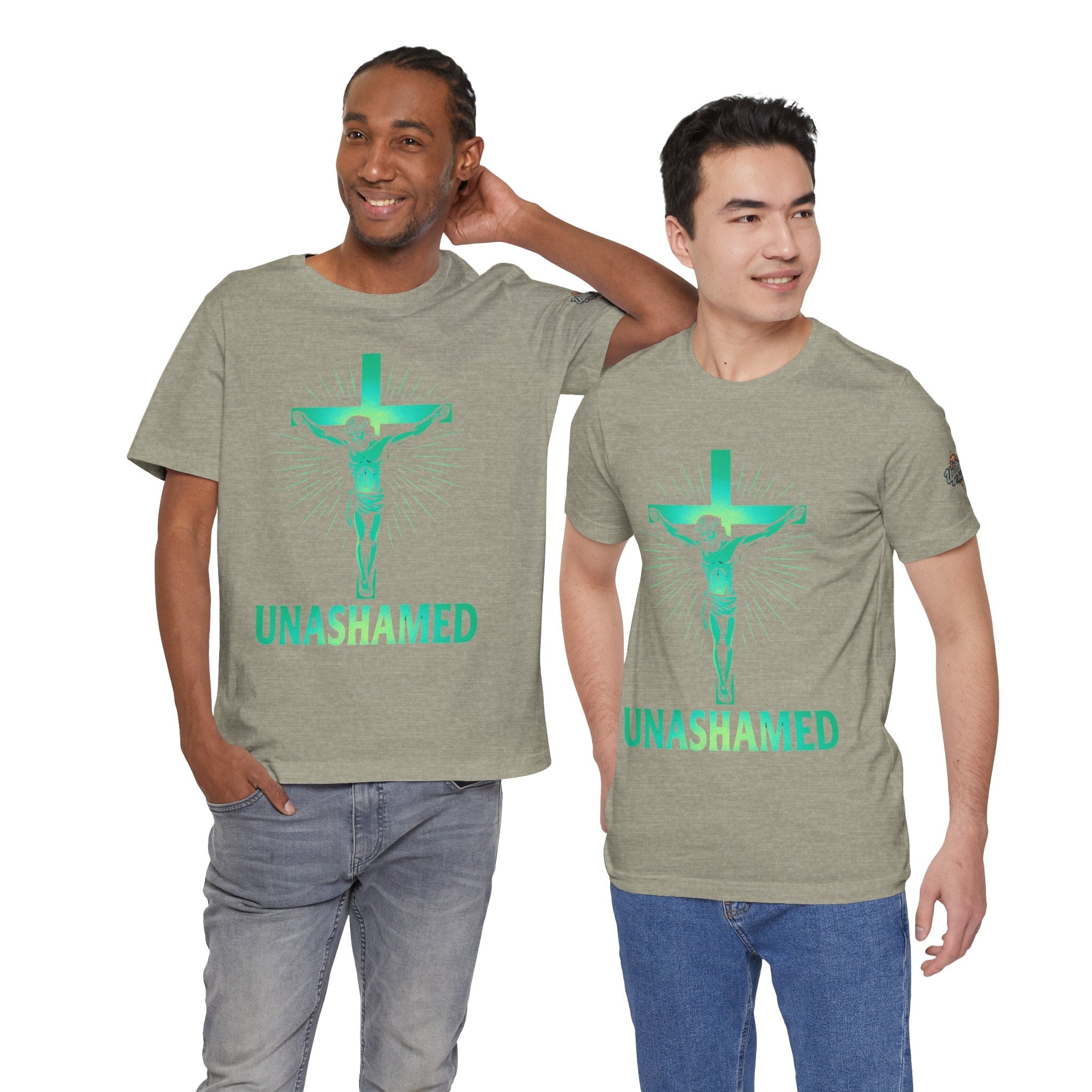 Unashamed T-shirt – Romans 1:16 Crucifixion Christian t-shirt for Bold Unwavering Faith Printify