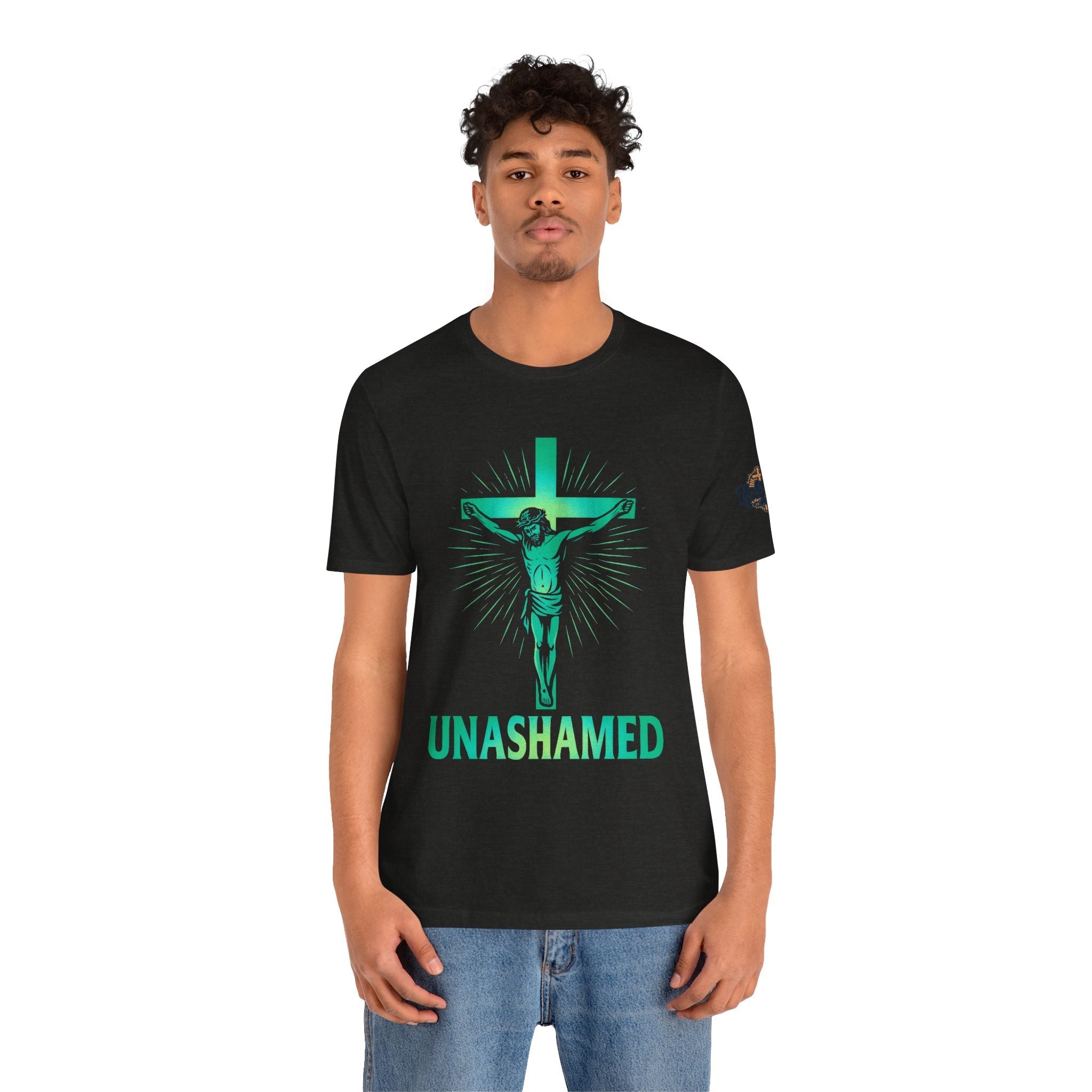 Unashamed T-shirt – Romans 1:16 Crucifixion Christian t-shirt for Bold Unwavering Faith Printify