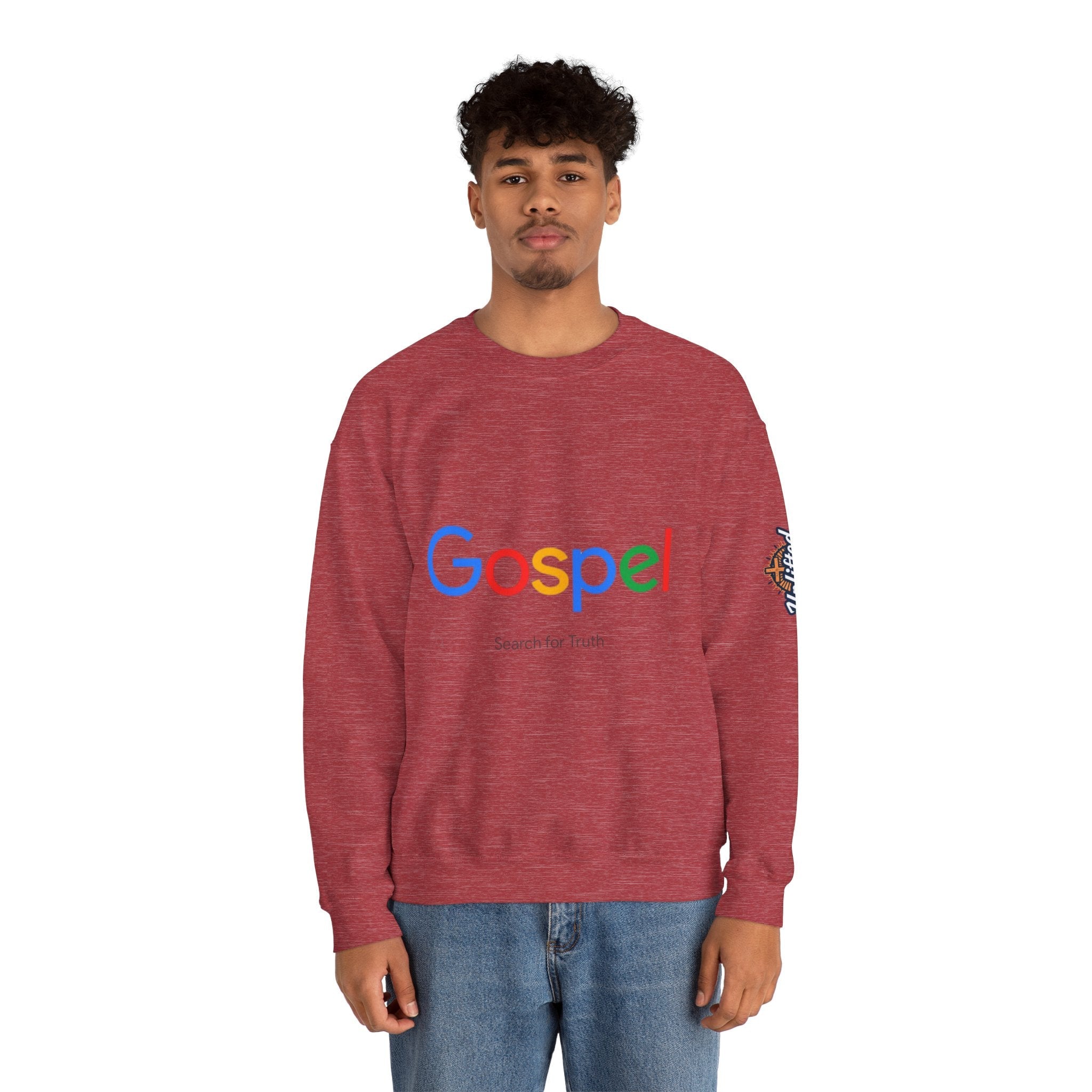 Gospel Graphic Sweatshirt — "Gospel" Colorful Logo Christian Sweatshirt Printify