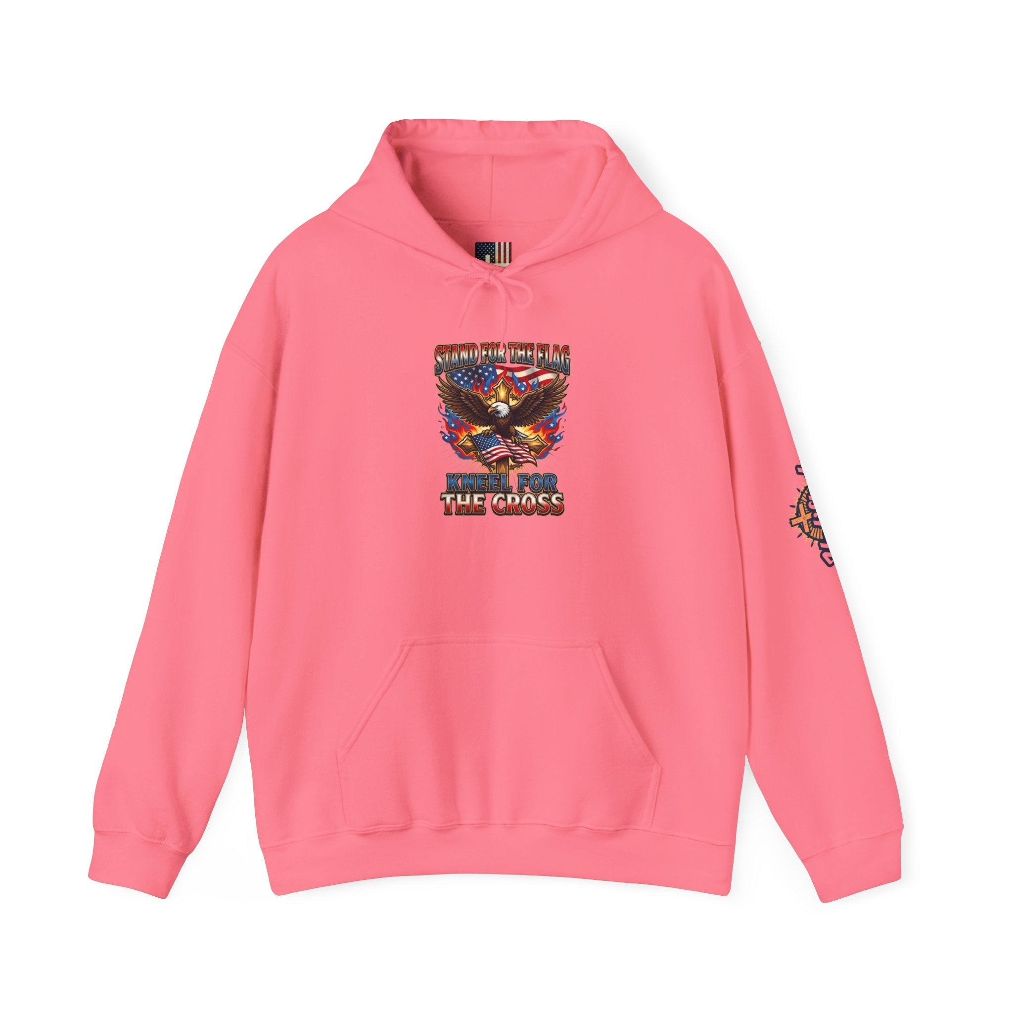 Stand for the Flag Kneel for the Cross Hoodie | Patriotic Eagle Hoodie Printify