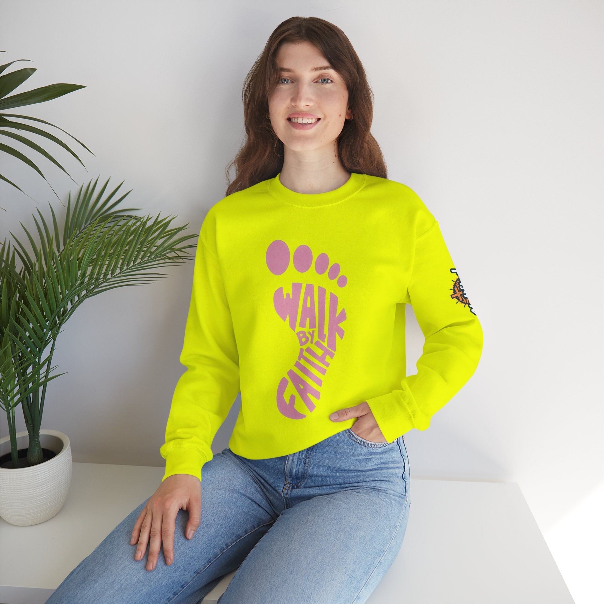 Walk By Faith Footprint Sweatshirt Printify