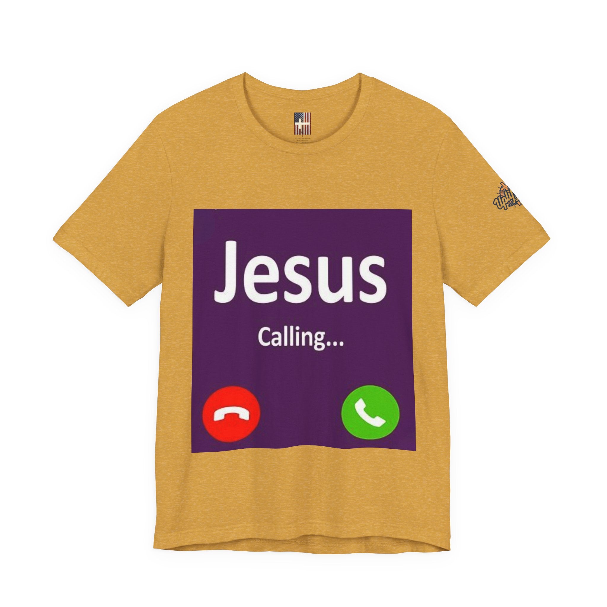 Jesus Calling T-shirt – Funny Cell Phone Screen Christian T-shirt for Divine Connection & Faith Humor Printify