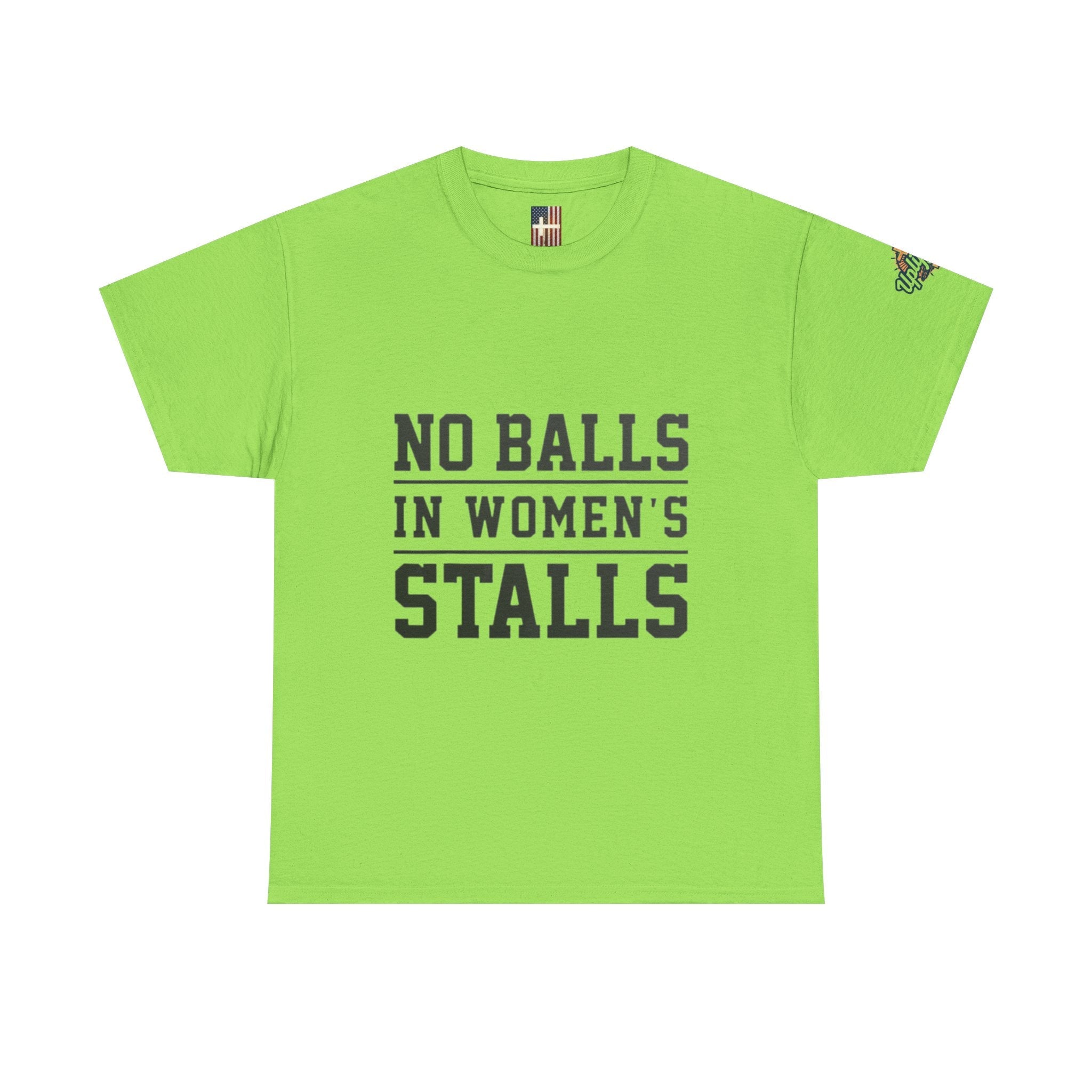 No Balls in Women's Stalls Retro Protest T-Shirt Printify