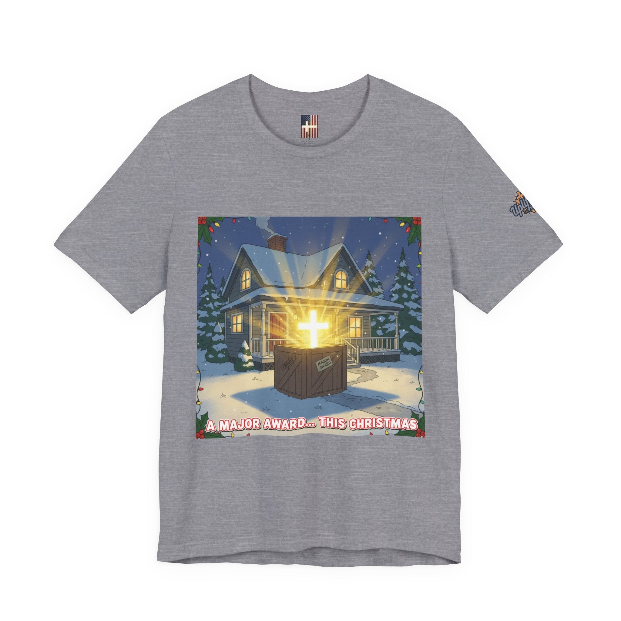 A Major Award This Christmas T-shirt – Fragile Leg Lamp Parody Cross Unboxing Christian T-shirt for Hilarious Faith & Holiday Glow Printify