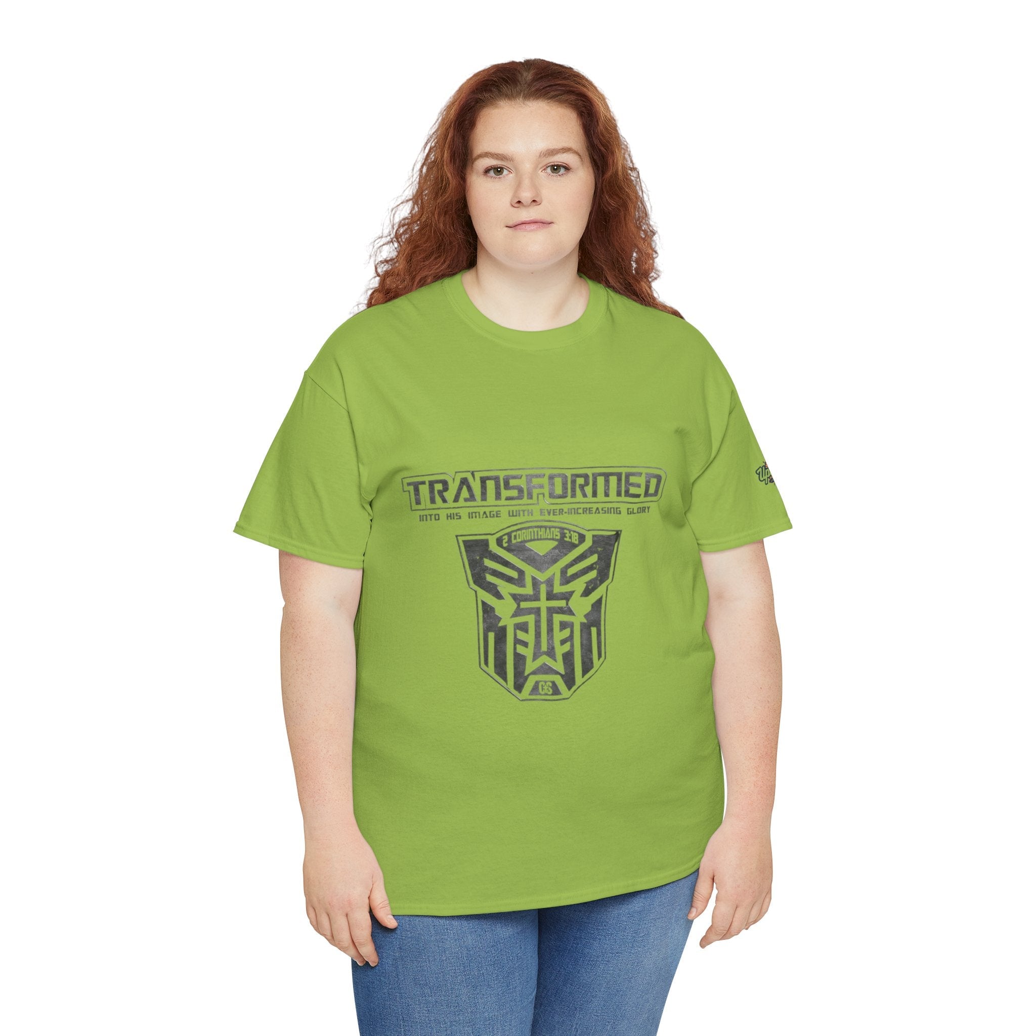 Transformer Logo Christian T-shirt | 2 Corinthians 3:18 Bible Verse T-shirt Printify