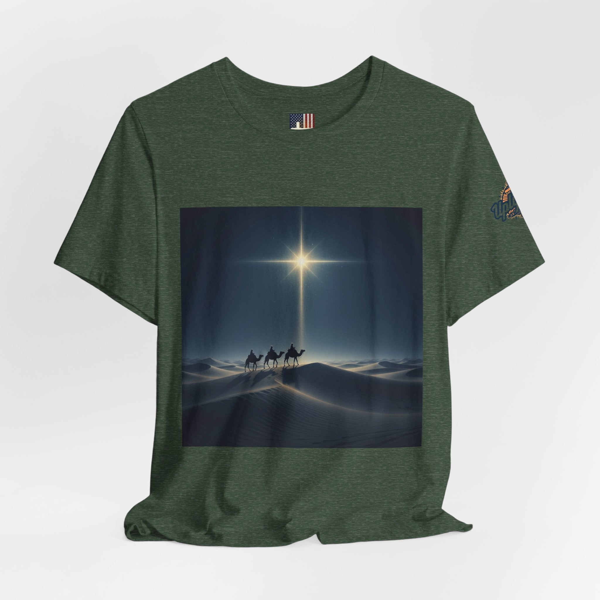 3 Wise Men T-shirt – Magi Camels Nativity Journey Christian Christmas T-shirt for Epiphany Faith & Holy Night Printify