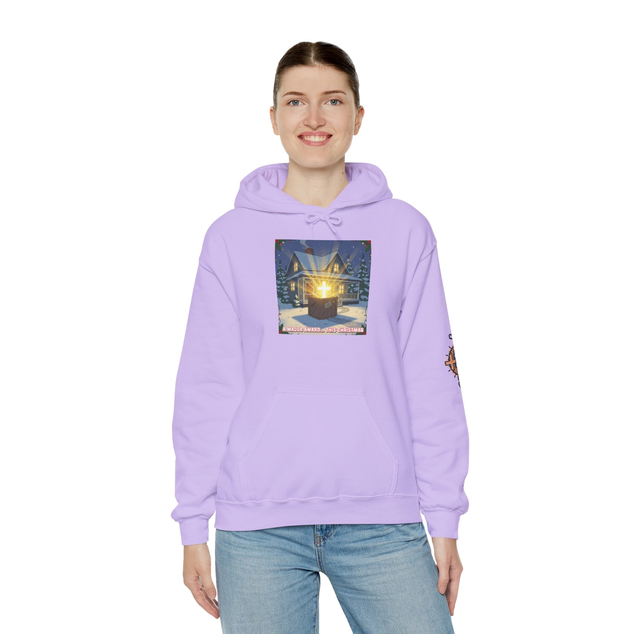 A Major Award This Christmas Hoodie – Fragile Leg Lamp Parody Cross Unboxing Christian Sweatshirt for Hilarious Faith & Holiday Glow Printify