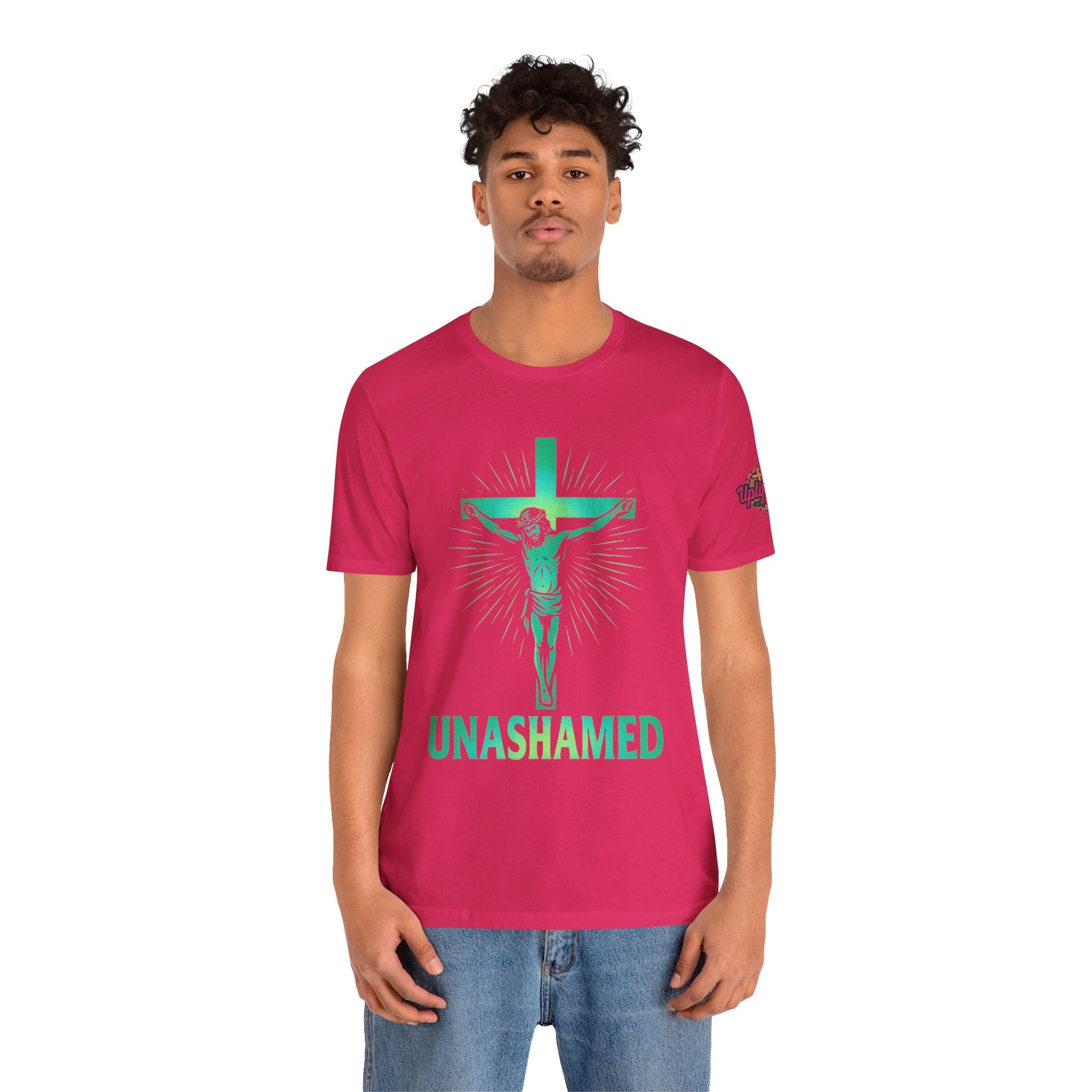 Unashamed T-shirt – Romans 1:16 Crucifixion Christian t-shirt for Bold Unwavering Faith Printify
