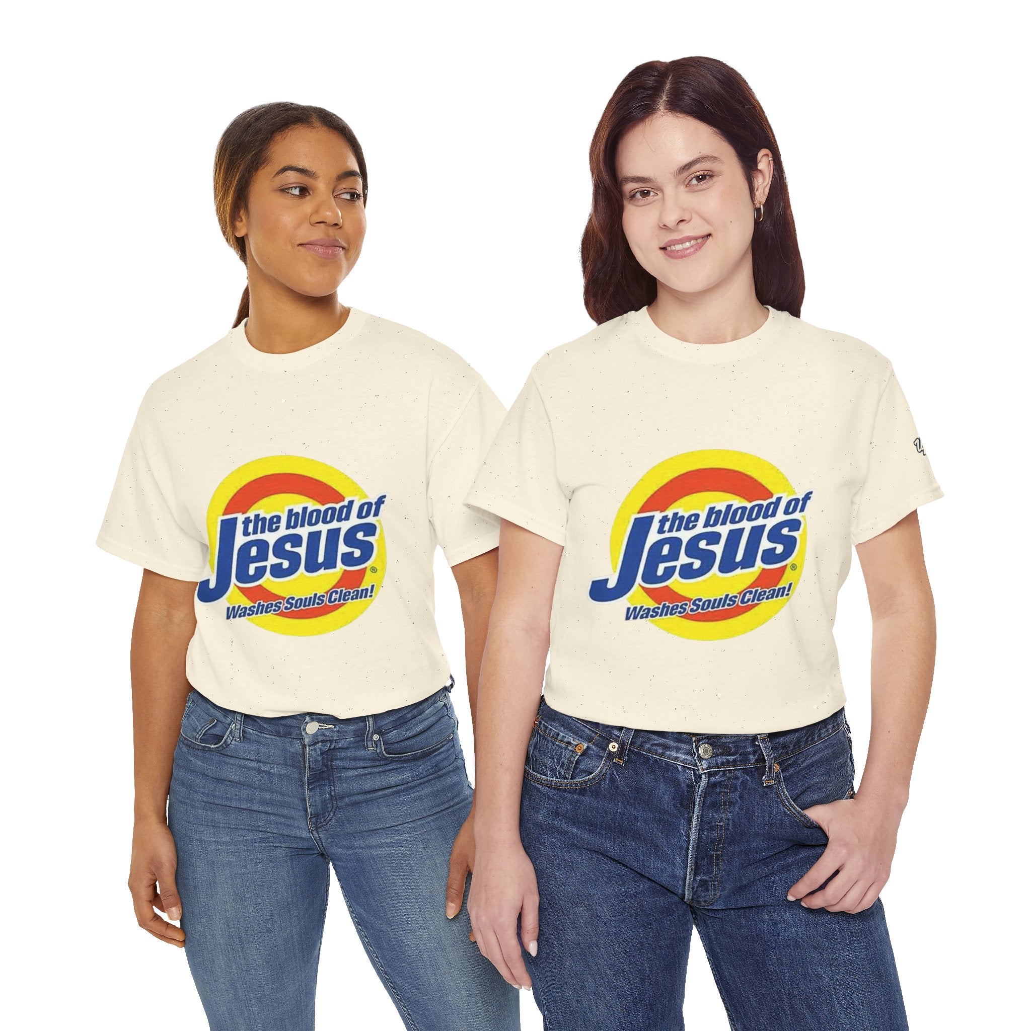 Blood of Jesus Washes Souls Clean T-shirt - Funny Tide Parody - Christian Faith T-shirt Printify