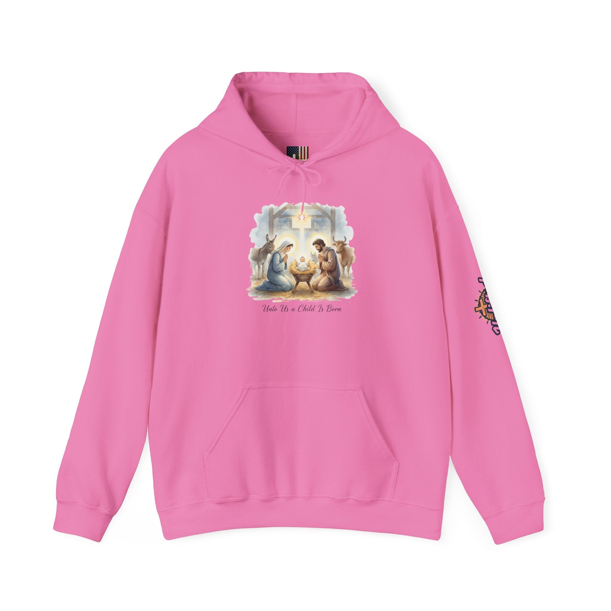 Unto Us a Child is Born Hoodie – Isaiah 9:6 Nativity Manger Scene Christian Christmas Sweatshirt for Holy Night Faith Printify