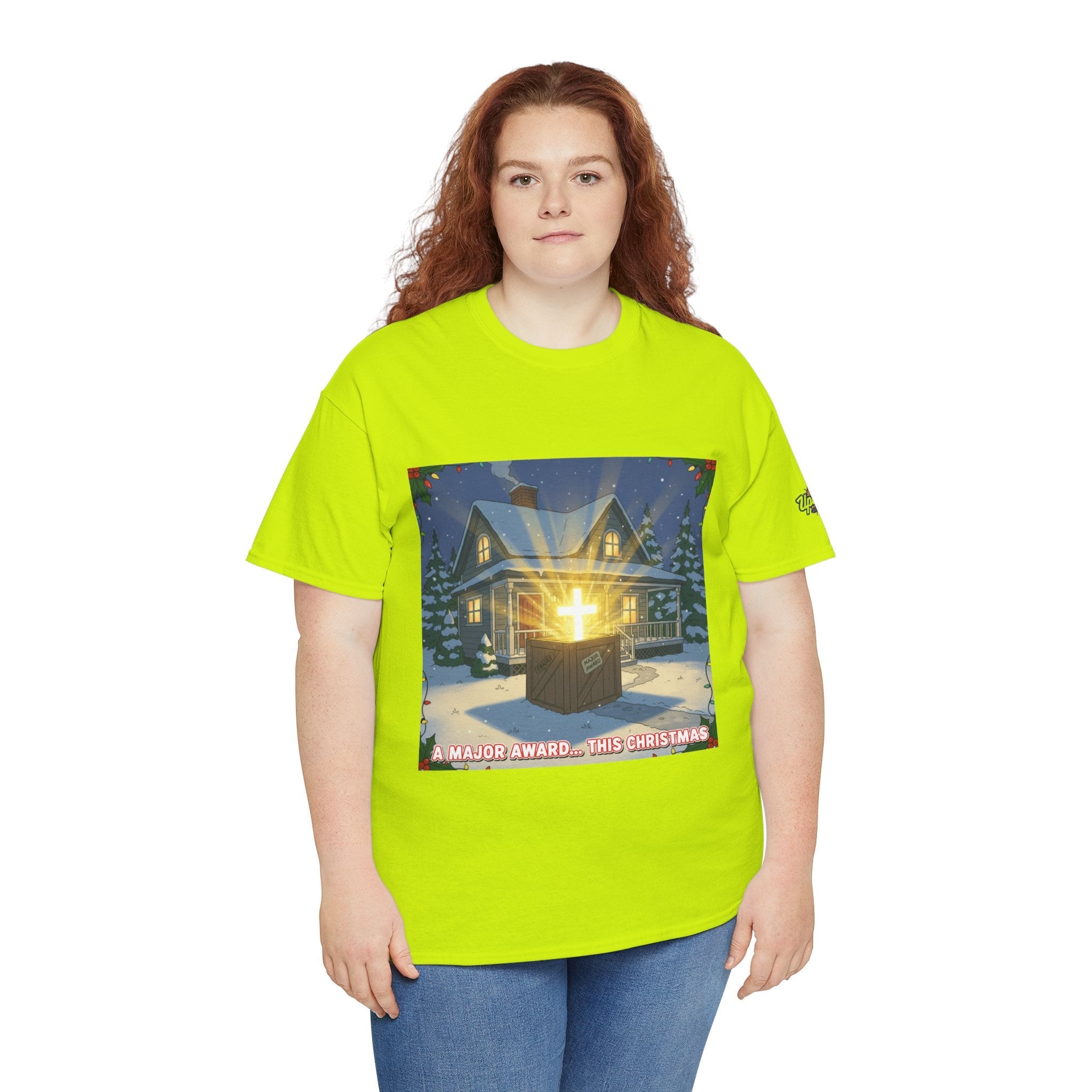 A Major Award This Christmas T-shirt – Fragile Leg Lamp Parody Cross Unboxing Christian T-shirt for Hilarious Faith & Holiday Glow Printify