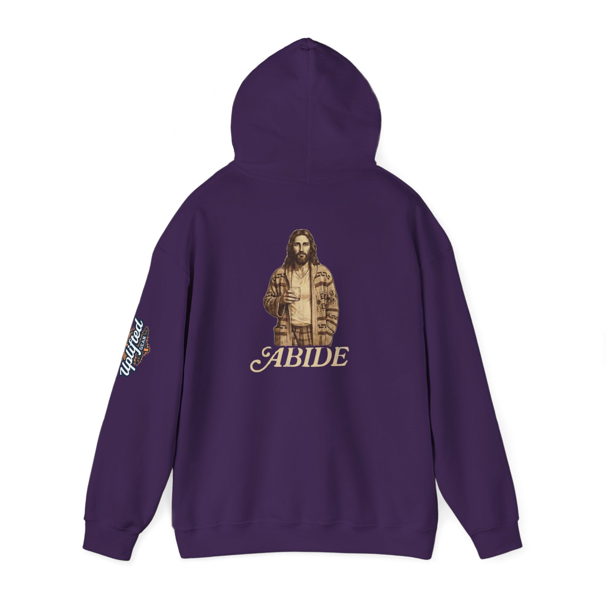 Abide Jesus Hoodie — Vintage 'The Dude' Religious Graphic Hoodie Printify