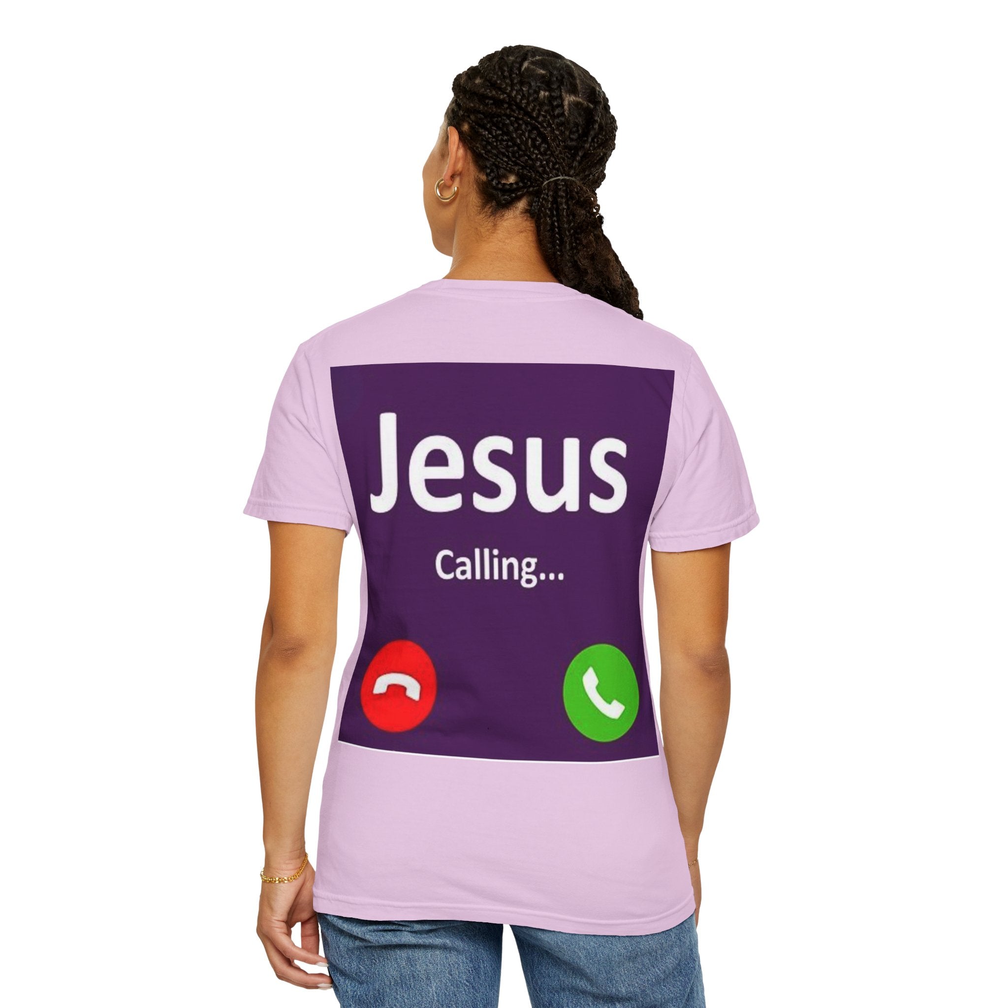 Jesus Calling T-shirt, – Funny Cell Phone Screen Christian T-shirt, for Divine Connection & Faith Humor Printify