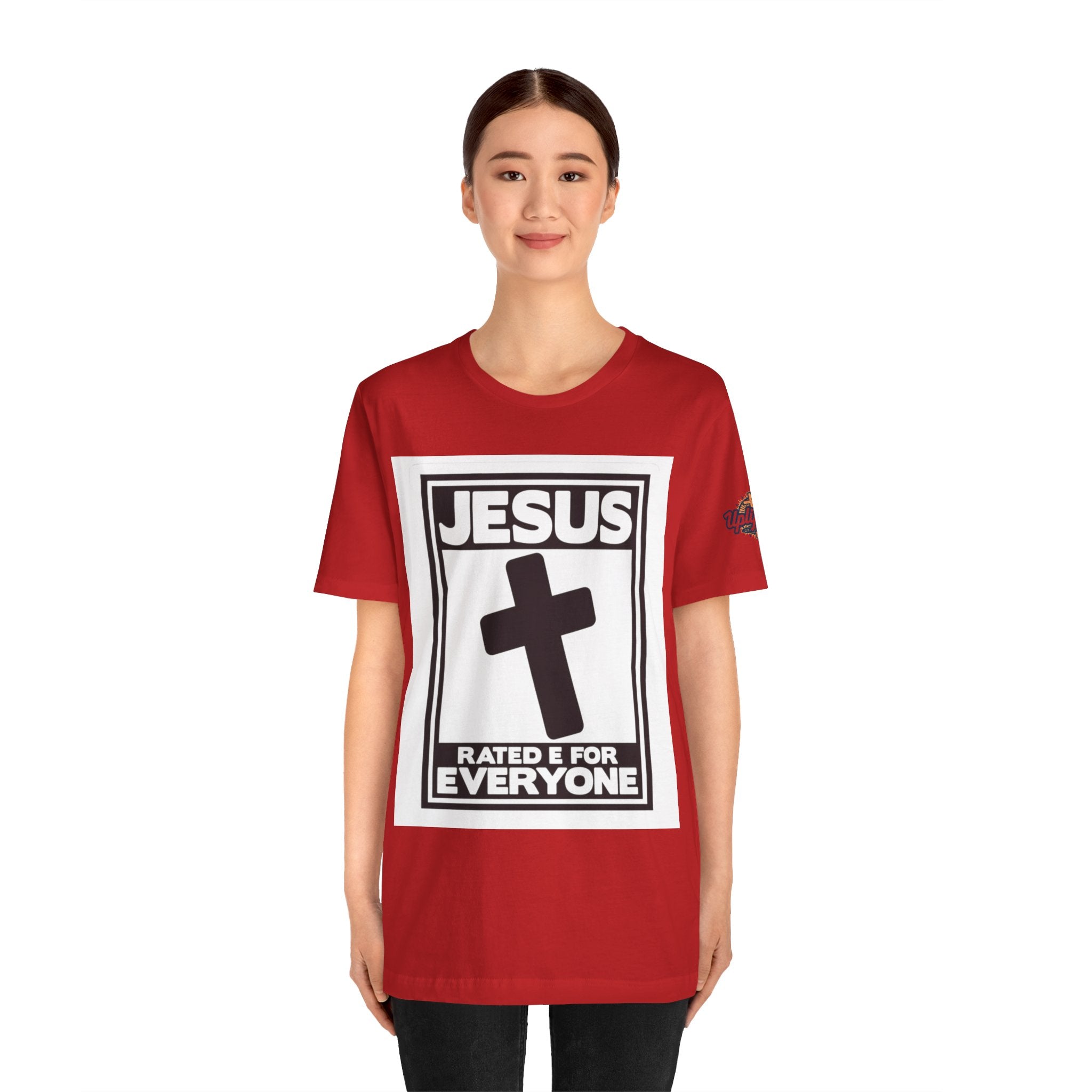 Jesus, Rated E for Everyone T-shirt - Gamer Faith T-shirt - Christian Video Game Parody Printify