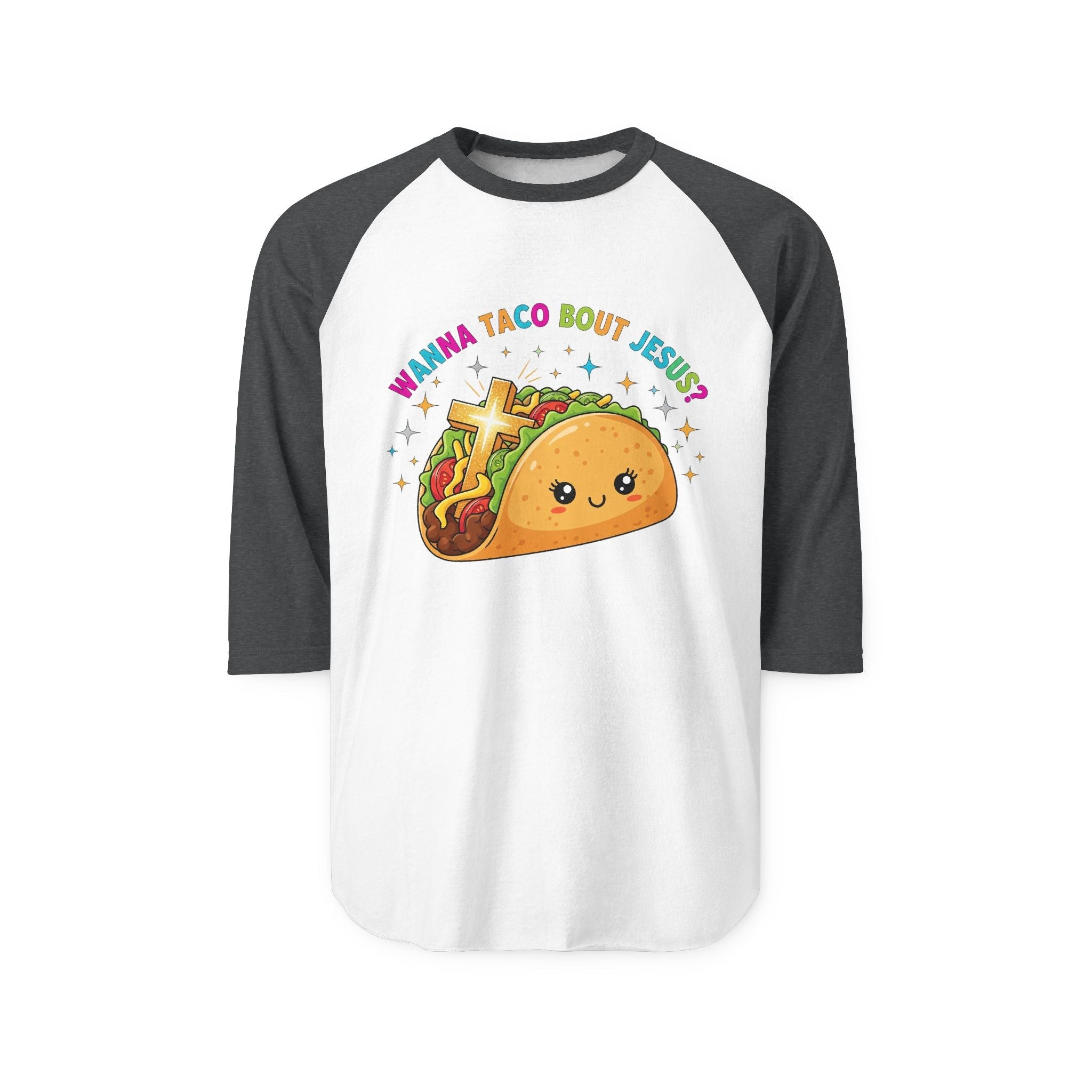 Wanna Taco 'Bout Jesus? Funny Christian Pun T-Shirt – Lettuce Pray & Share Faith! Printify