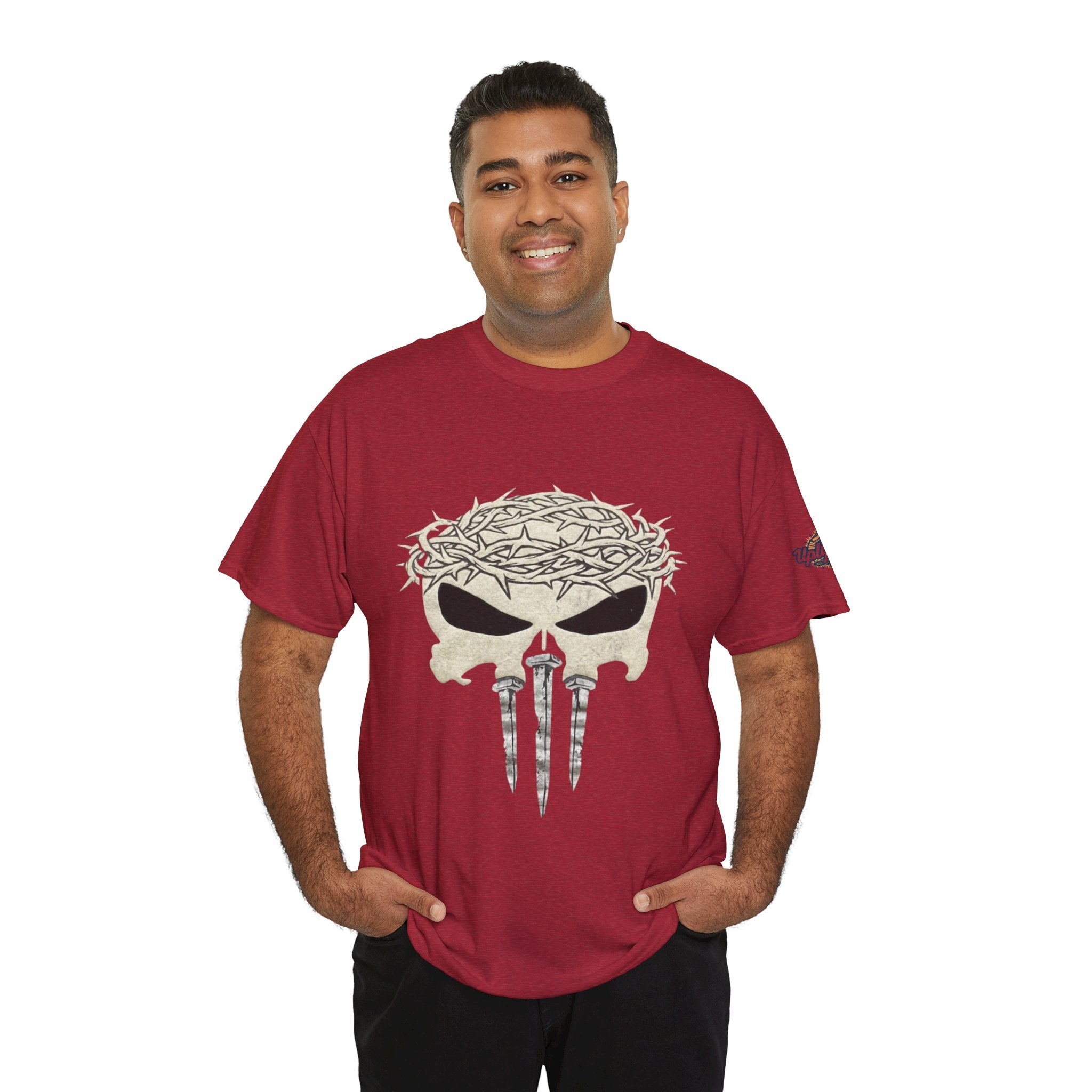 Christian Skull T-shirt - Crown of Thorns & Nails - Warrior Faith T-shirt Printify
