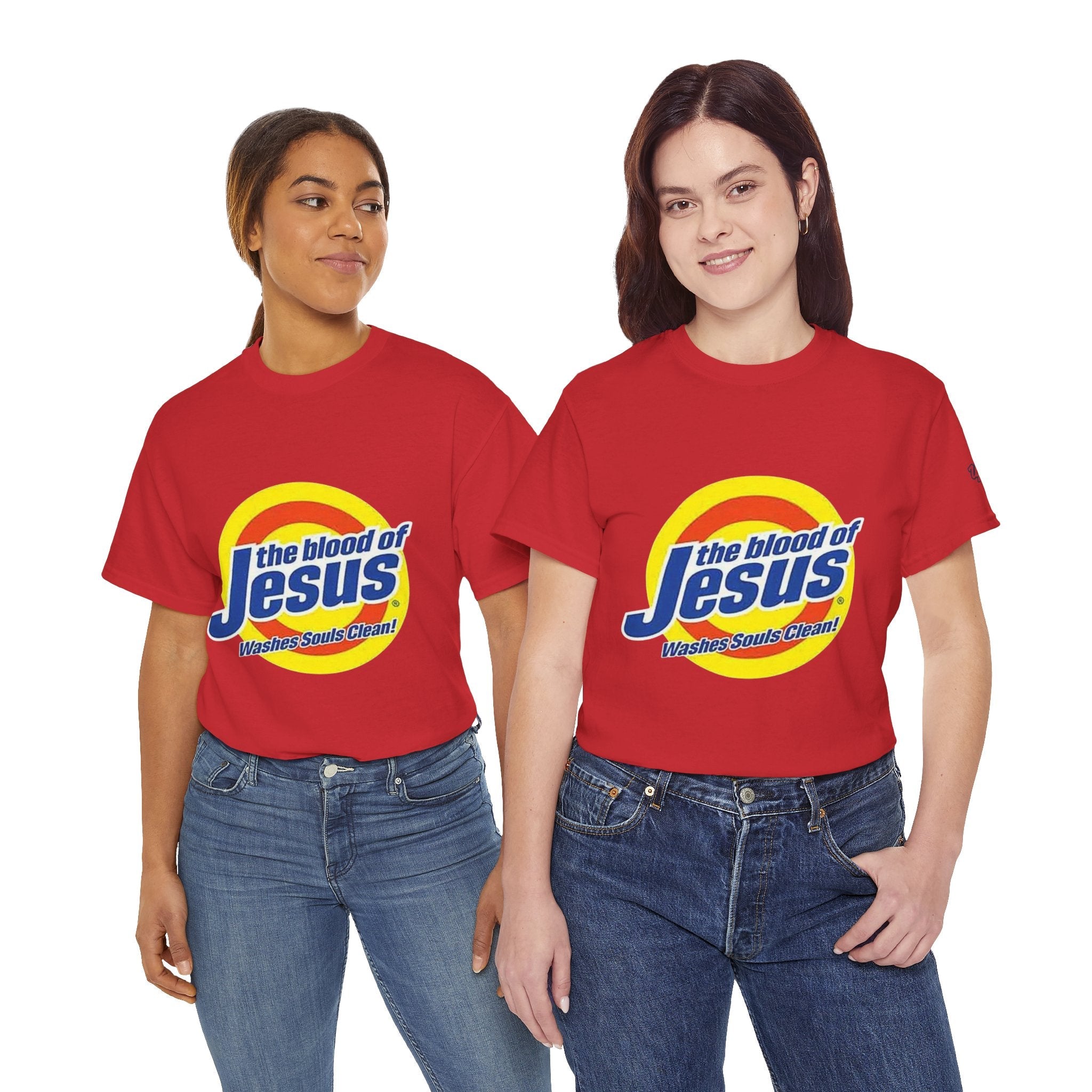 Blood of Jesus Washes Souls Clean T-shirt - Funny Tide Parody - Christian Faith T-shirt Printify