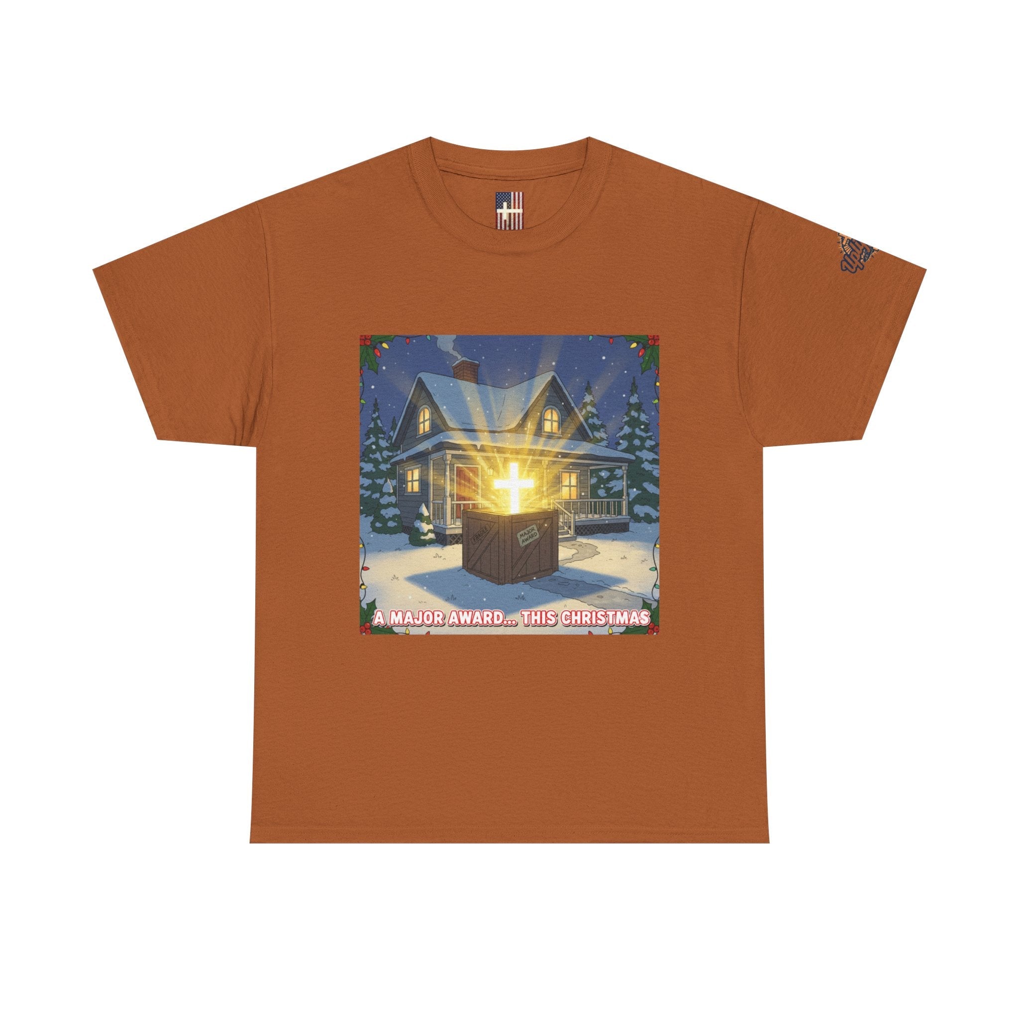 A Major Award This Christmas T-shirt – Fragile Leg Lamp Parody Cross Unboxing Christian T-shirt for Hilarious Faith & Holiday Glow Printify