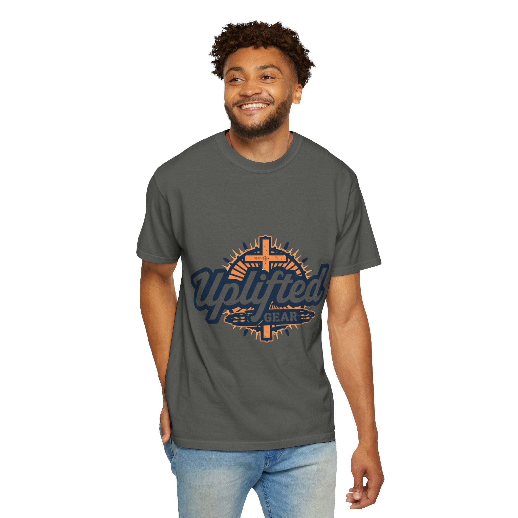 Uplifted Gear Christian T-Shirt – Bold Logo Faith Tee for Inspired Living Printify
