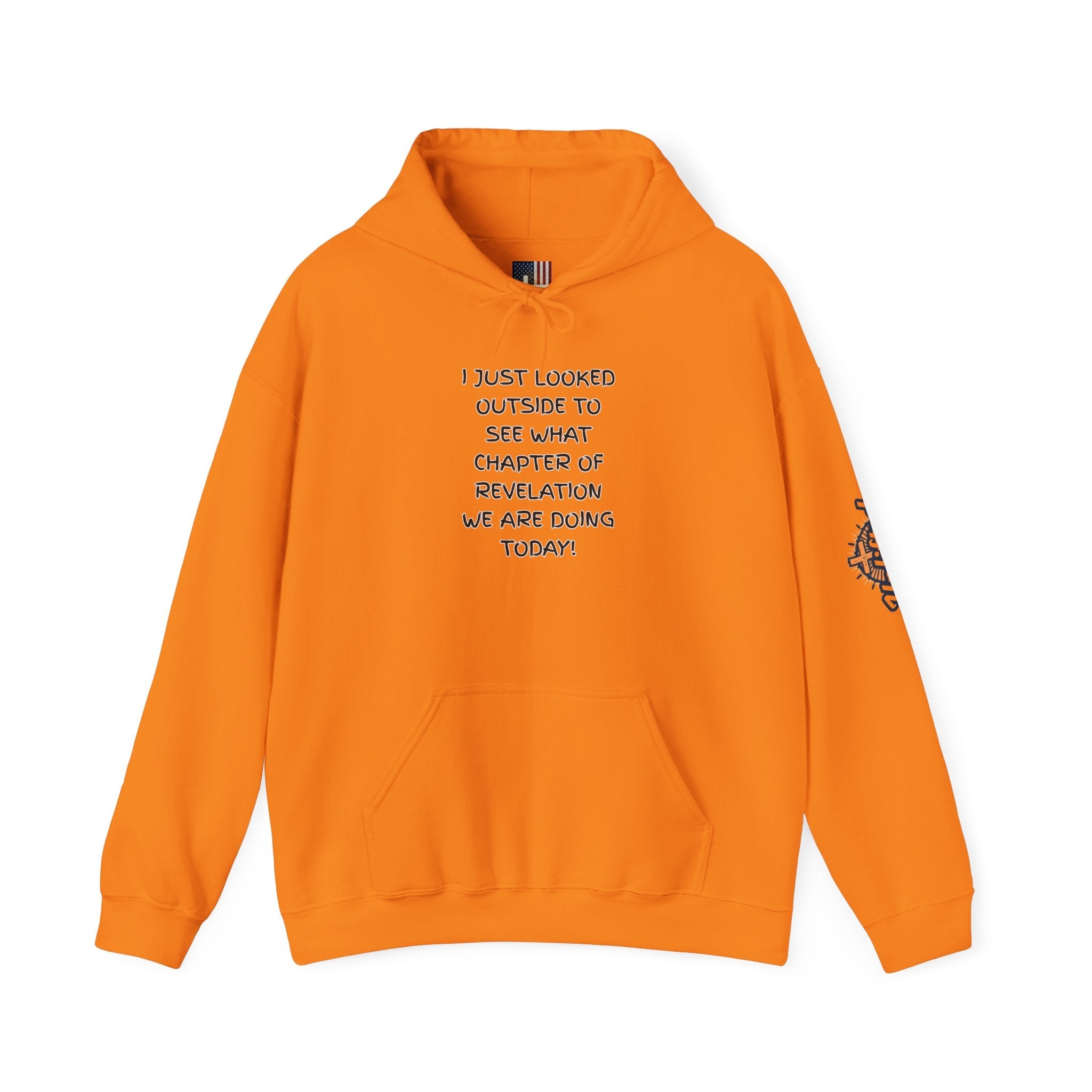 What Chapter of Revelation Hoodie – I Looked Outside My Window Christian Sweatshirt for End Times Humor & Faith Printify