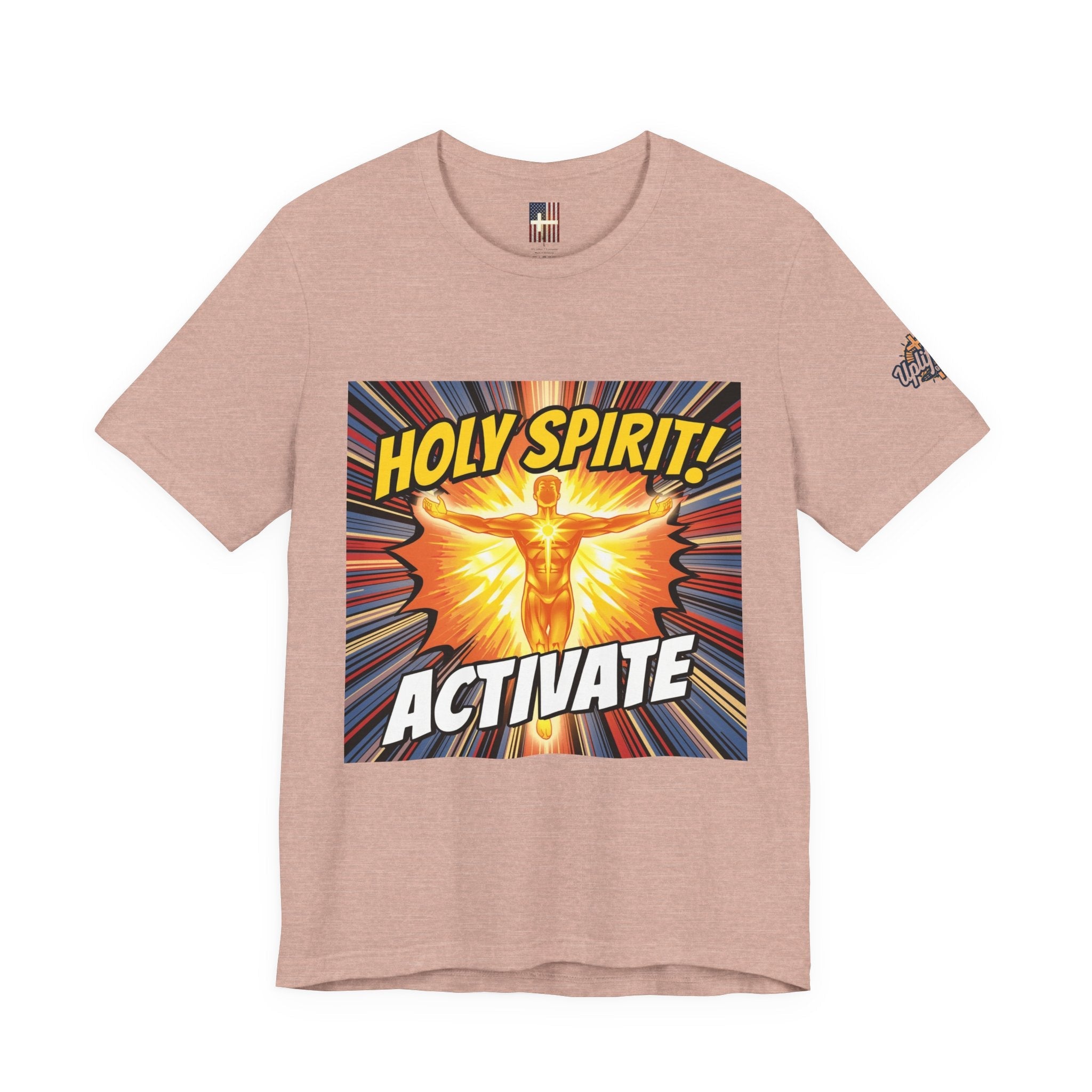 Holy Spirit Activate T-shirt – Superhero Christian T-shirt with Vibrant Power-Up Design for Faith-Fueled Boldness Printify
