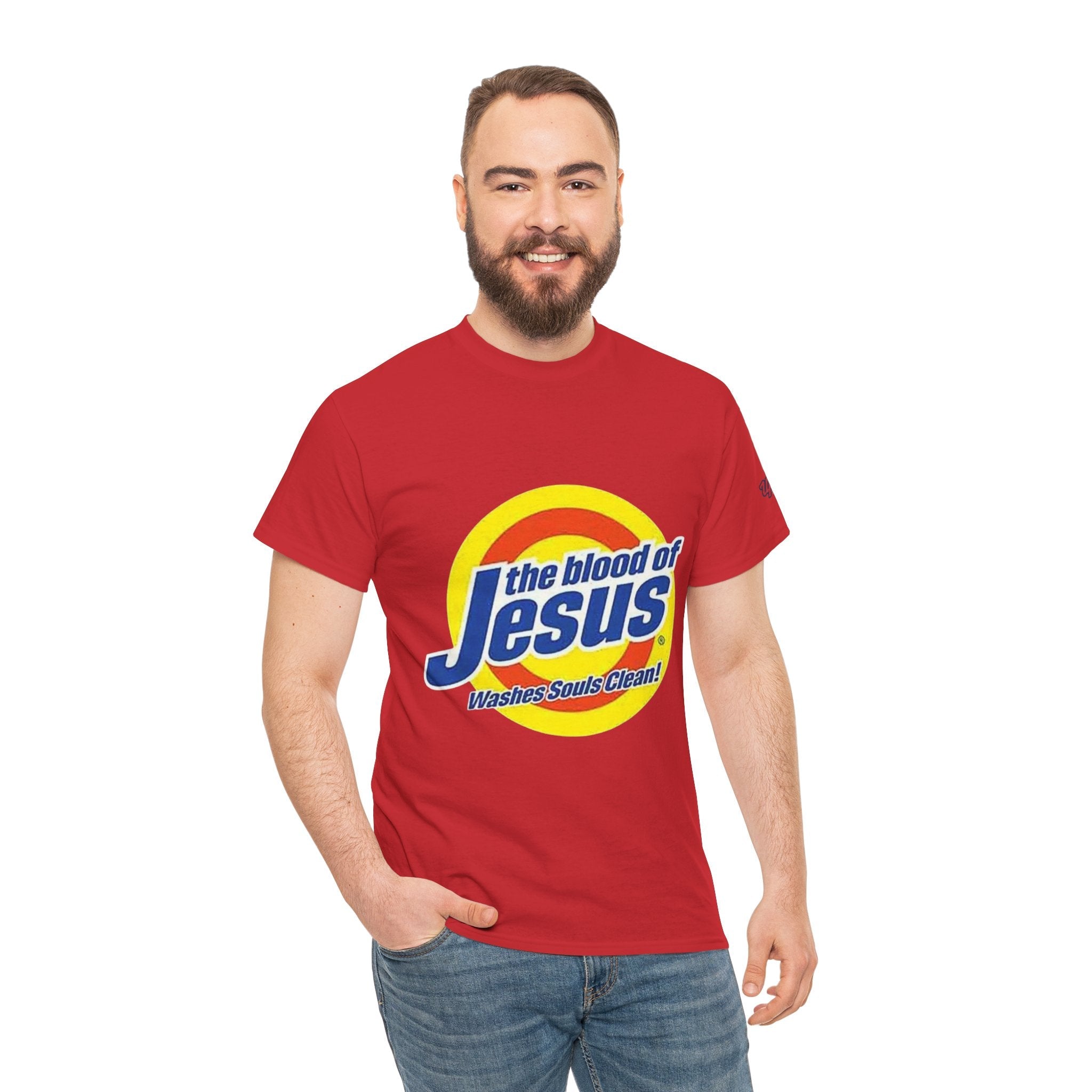 Blood of Jesus Washes Souls Clean T-shirt - Funny Tide Parody - Christian Faith T-shirt Printify