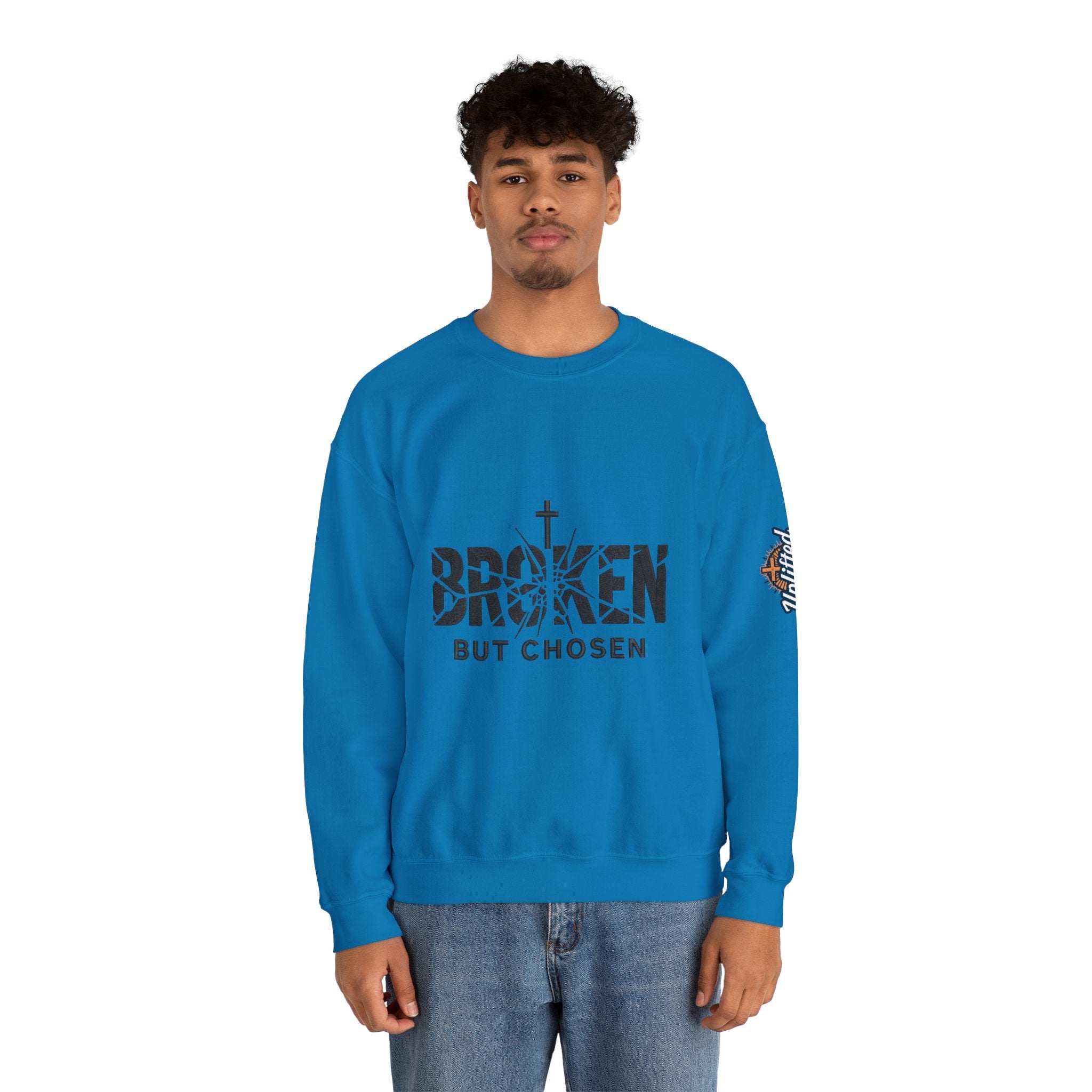 Broken But Chosen Crewneck Sweatshirt Printify
