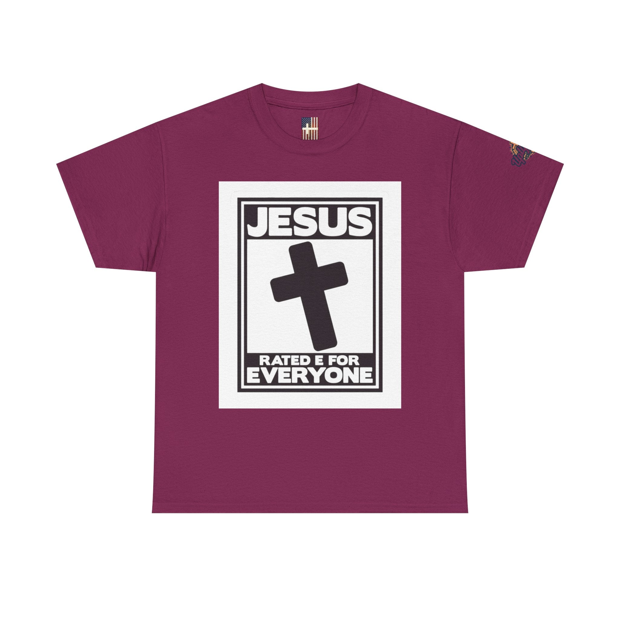 Jesus, Rated E for Everyone T-shirt - Gamer Faith T-shirt - Christian Video Game Parody Printify
