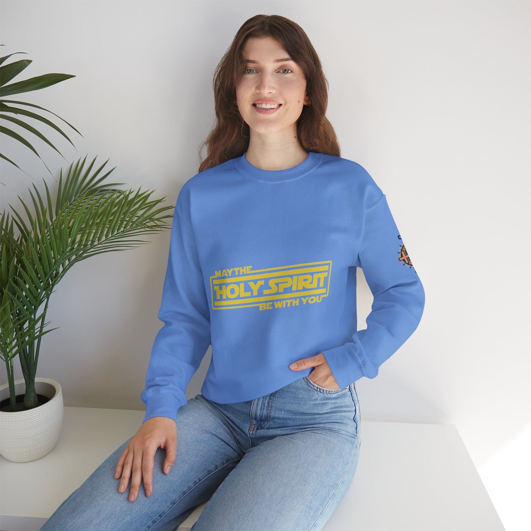 May the Holy Spirit Be With You Sweatshirt - Christian Star Wars Parody Sweatshirt Printify