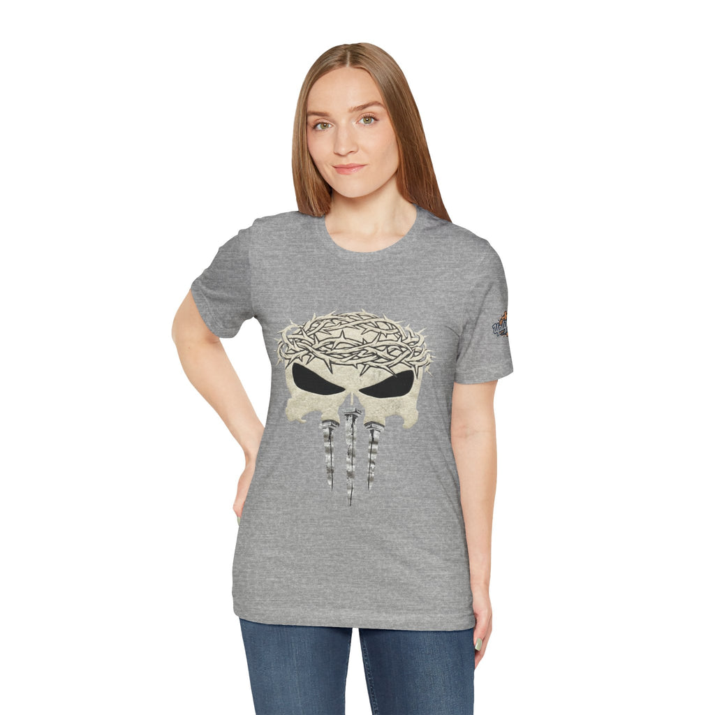 Christian Skull T-shirt - Crown of Thorns & Nails - Warrior Faith T-shirt Printify
