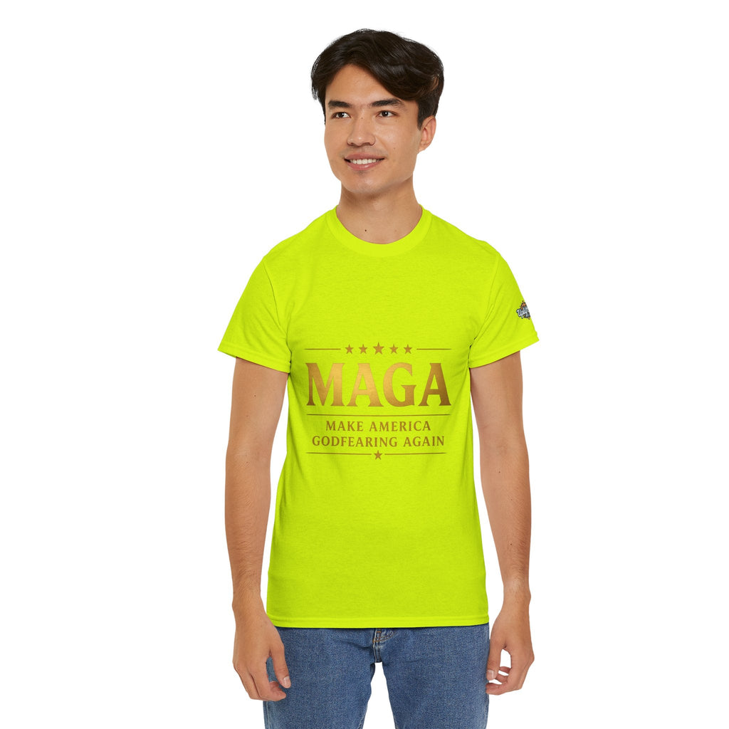 MAGA Gold Letter T-Shirt — "Make America Great Again" Printify