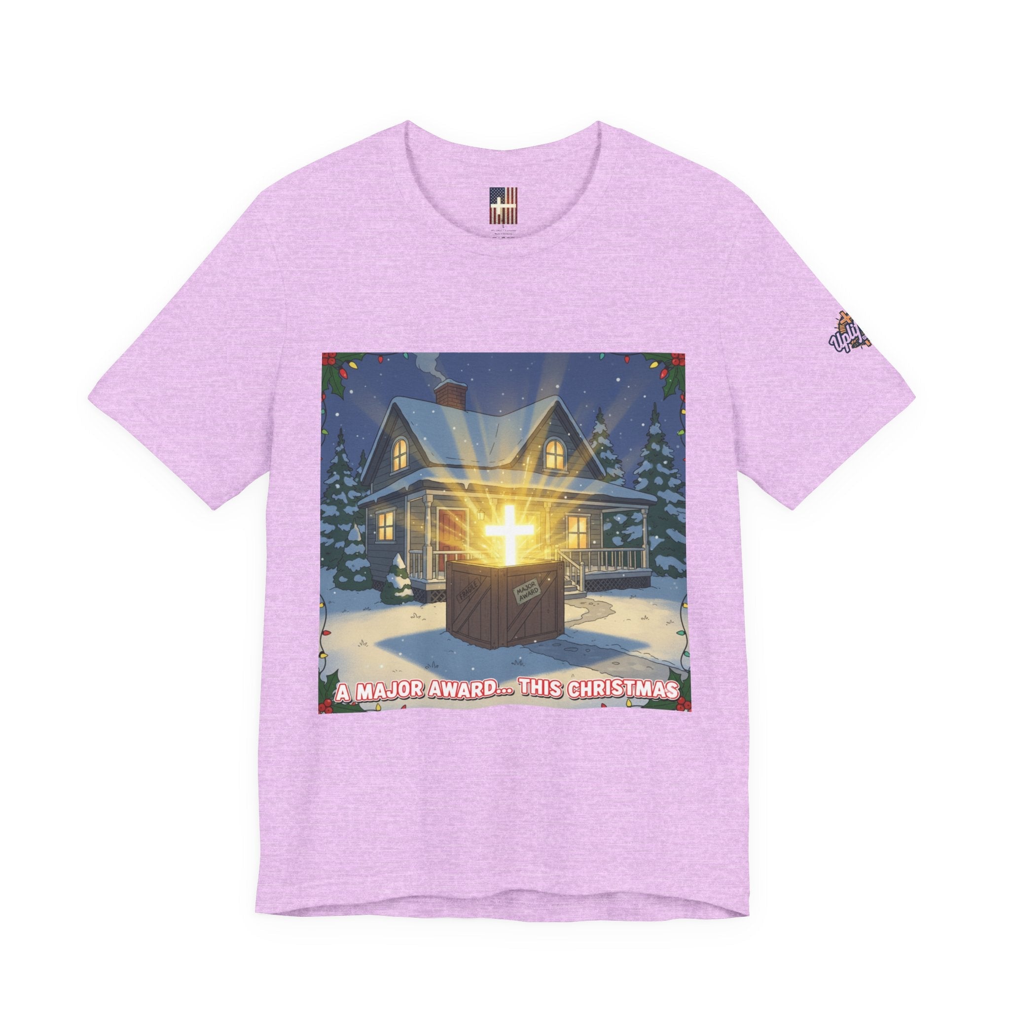 A Major Award This Christmas T-shirt – Fragile Leg Lamp Parody Cross Unboxing Christian T-shirt for Hilarious Faith & Holiday Glow Printify