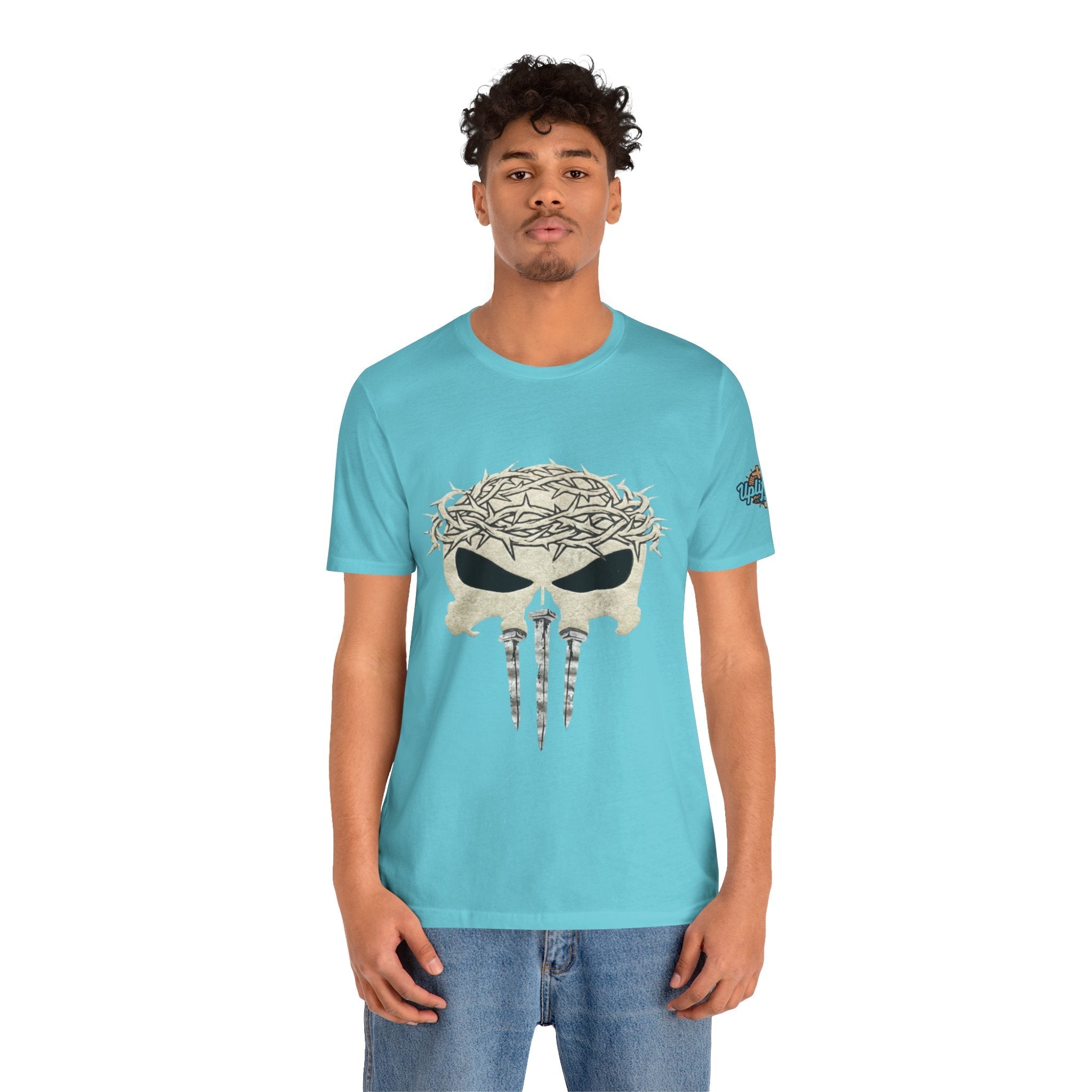 Christian Skull T-shirt - Crown of Thorns & Nails - Warrior Faith T-shirt Printify