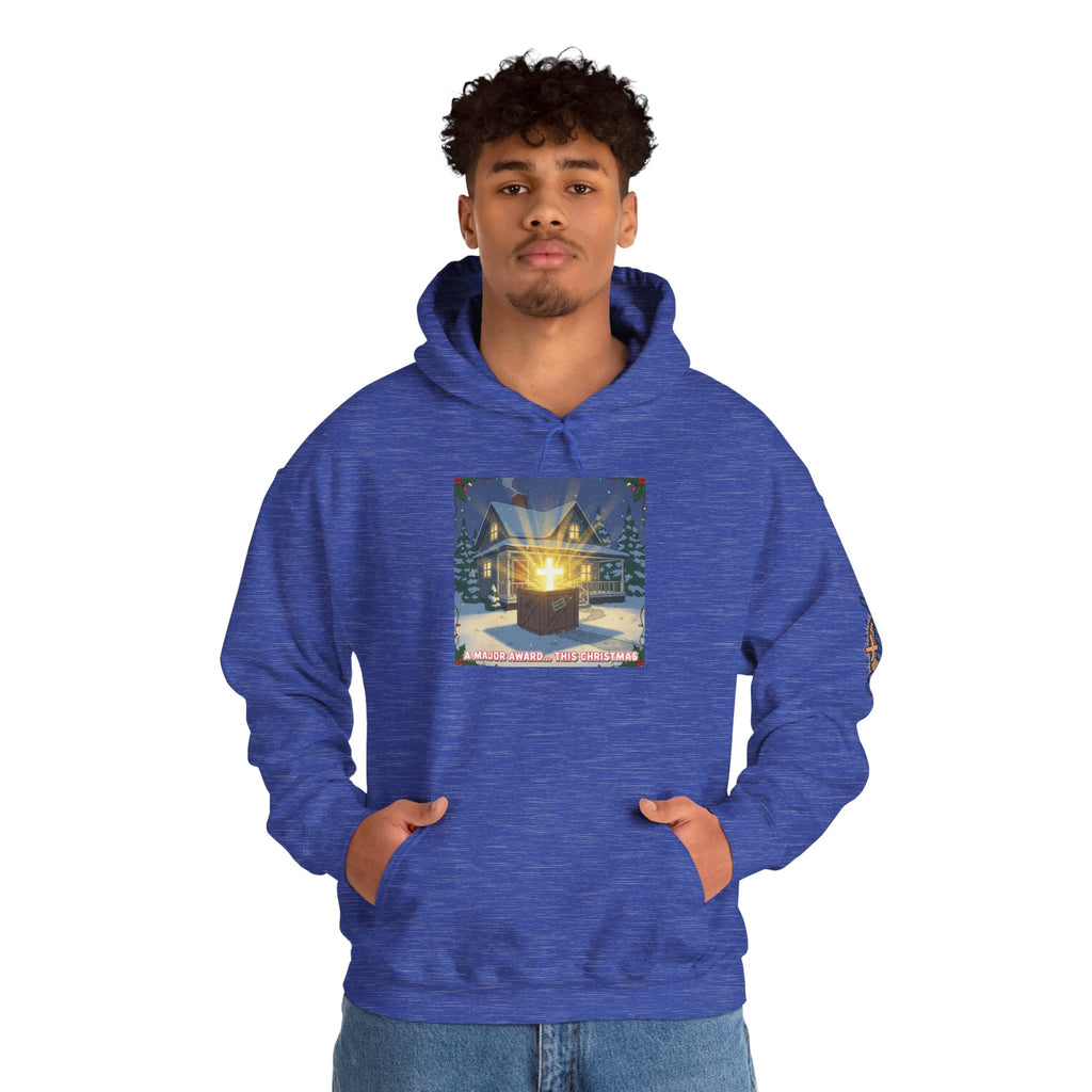 A Major Award This Christmas Hoodie – Fragile Leg Lamp Parody Cross Unboxing Christian Sweatshirt for Hilarious Faith & Holiday Glow Printify