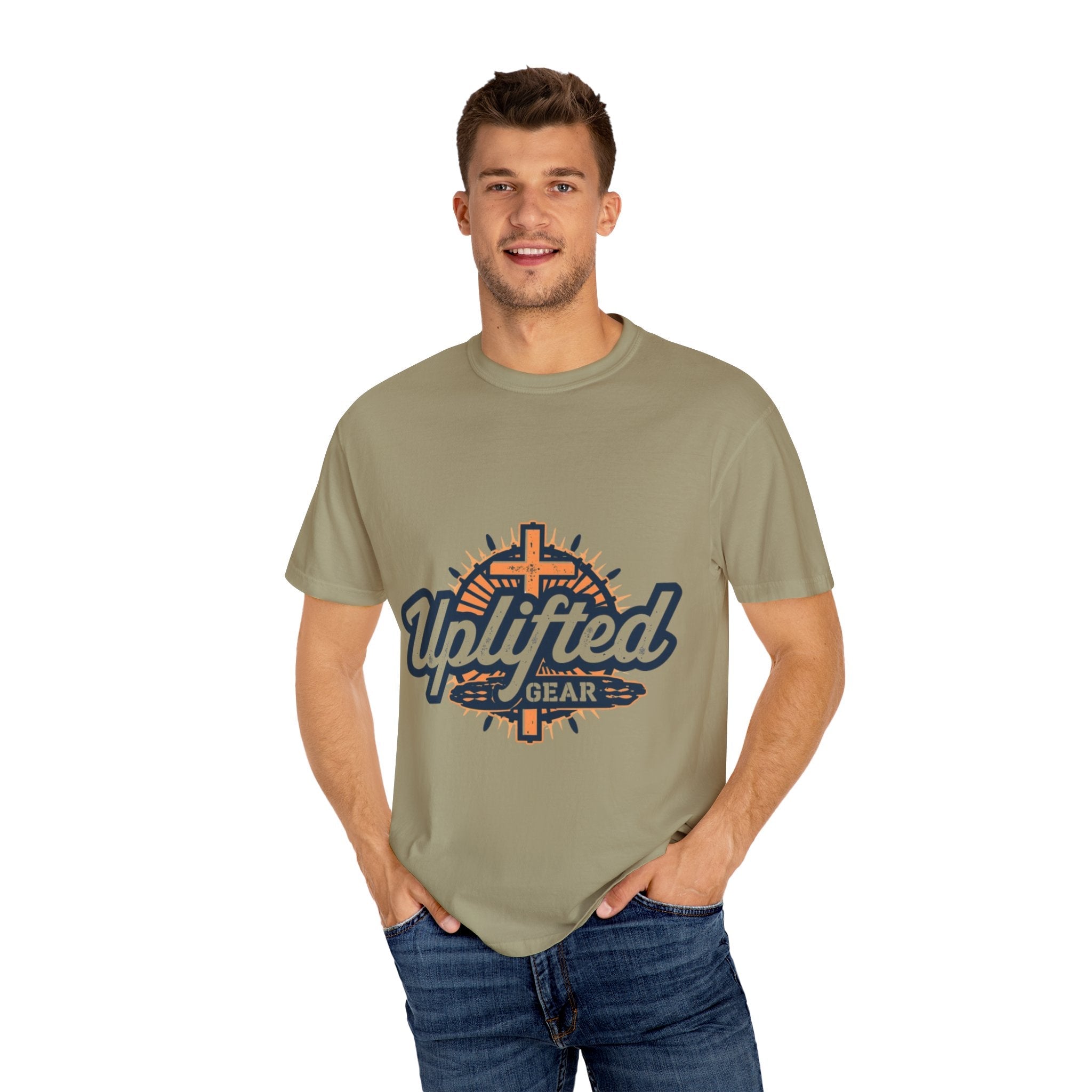 Uplifted Gear Christian T-Shirt – Bold Logo Faith Tee for Inspired Living Printify