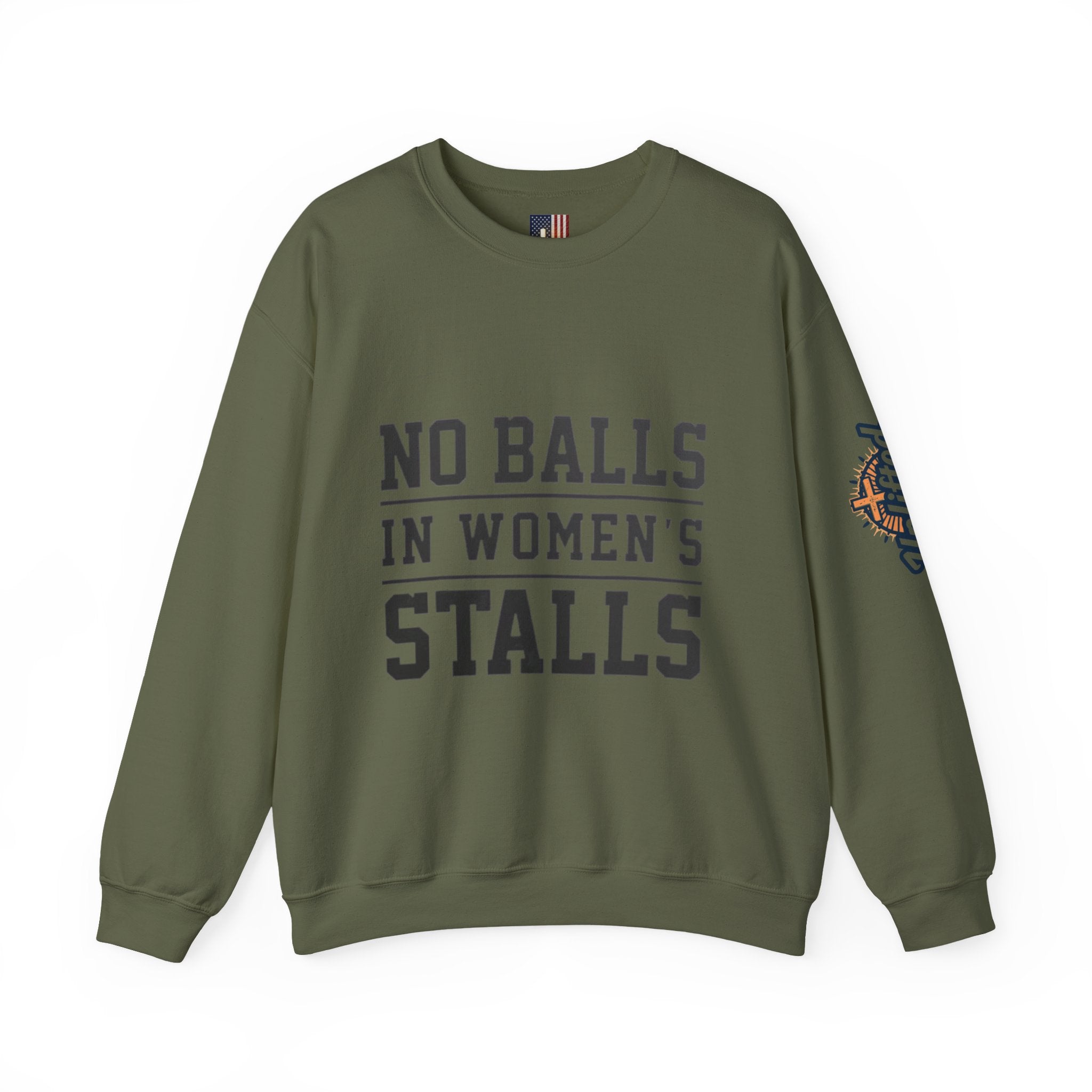No Balls in Women's Stalls Crewneck Sweatshirt — Bold Statement Pullover Printify