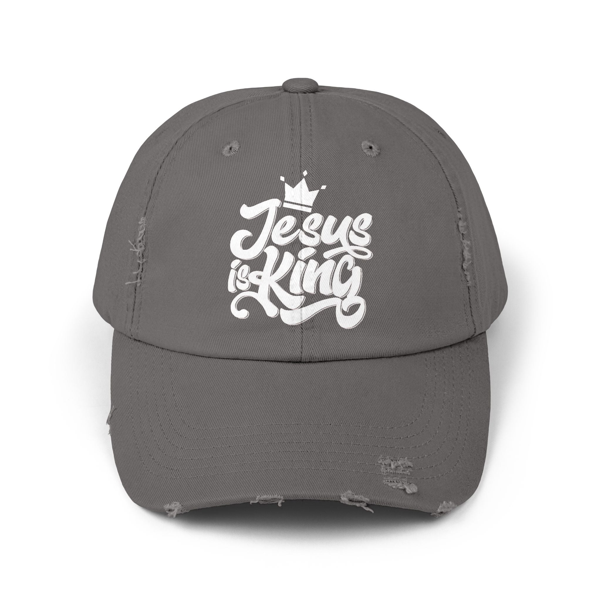 Jesus is King Hat – Bold Crown & Cross Embroidered Christian Cap for Eternal Faith Printify