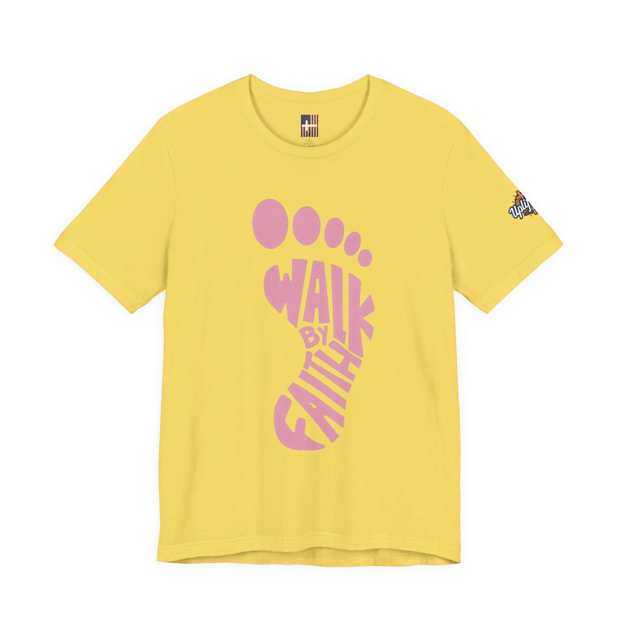 Walk By Faith Footprint T-Shirt Printify