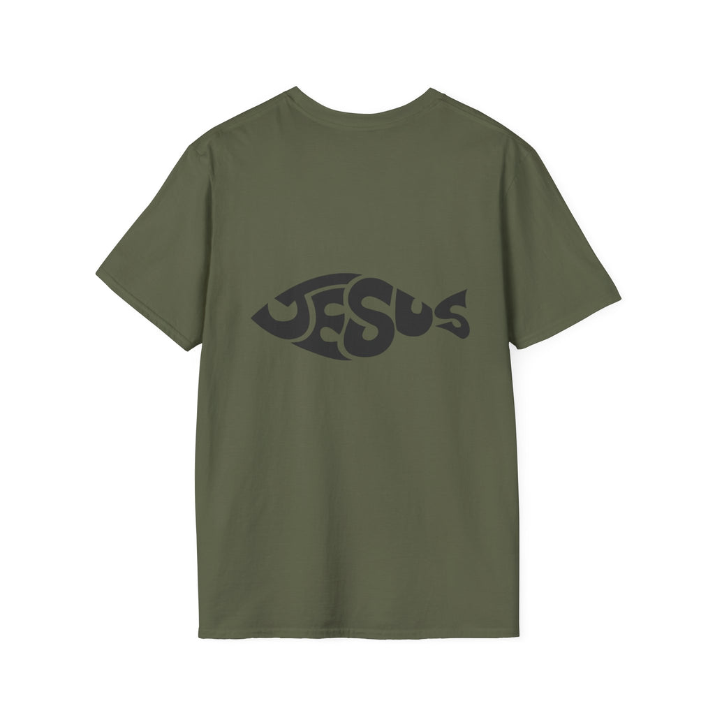 Ichthus Jesus Fish T-shirt - Jesus Word Art - Christian Faith Symbol T-shirt