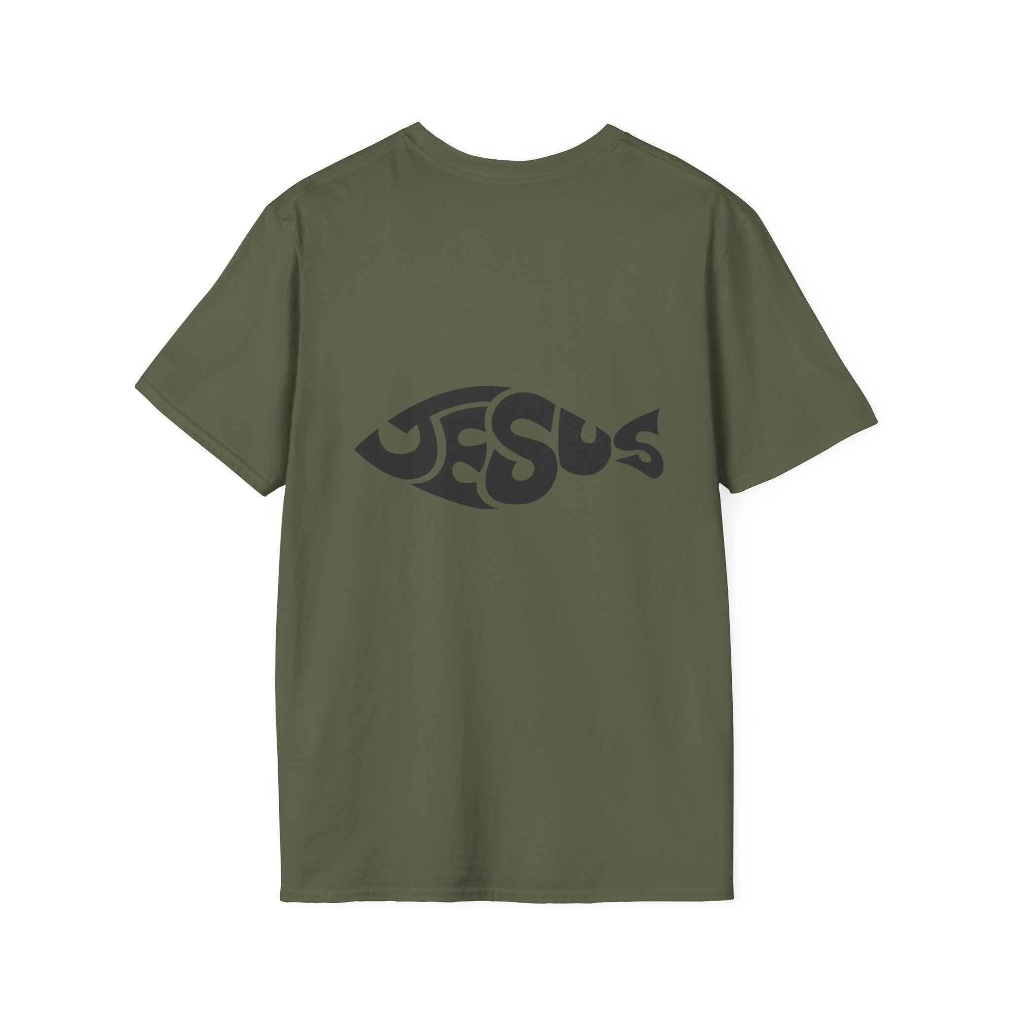 Ichthus Jesus Fish T-shirt - Jesus Word Art - Christian Faith Symbol T-shirt