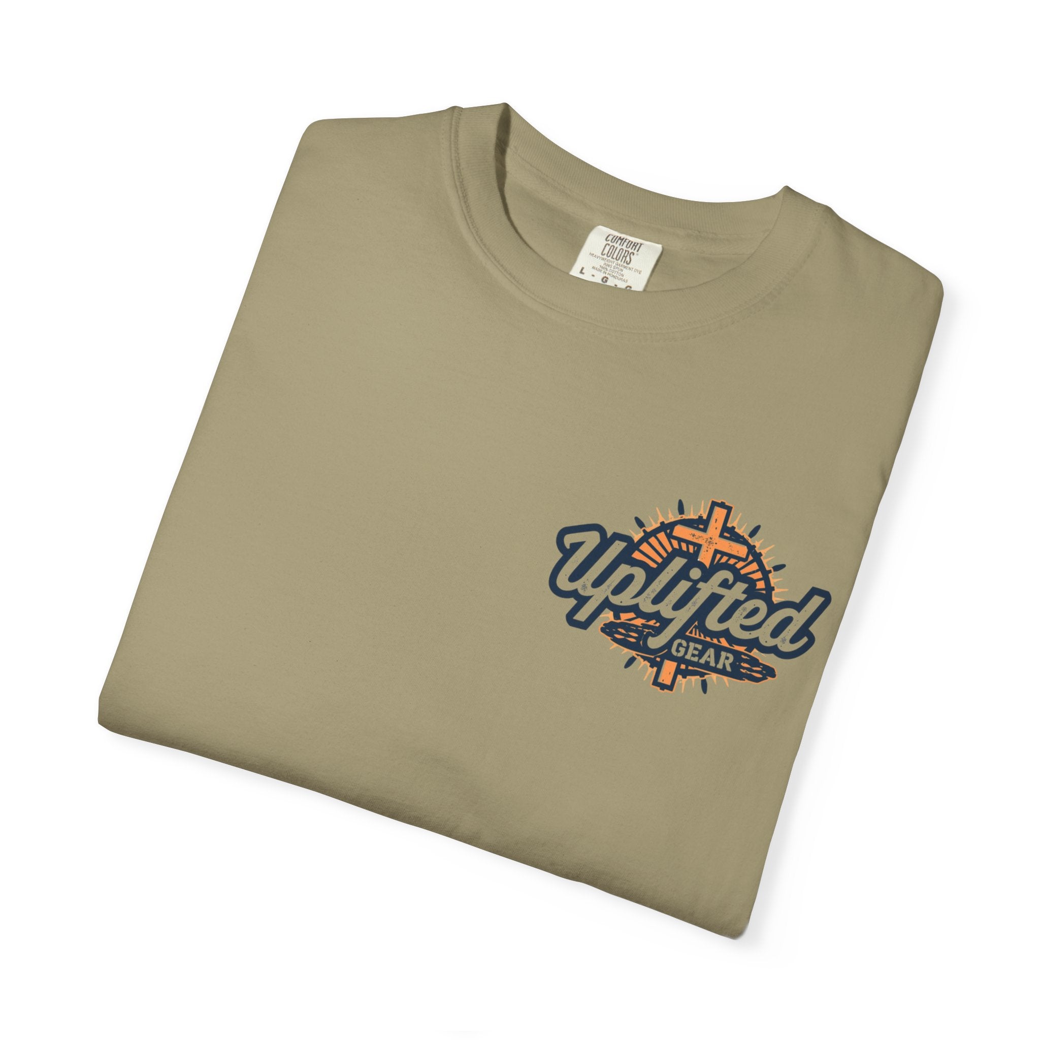 ✨ Chosen. Loved. Redeemed. – Elegant Christian T-Shirt | Gold Foil Faith Tee | Subtle Cross & Heart Design | Inspirational Bible Verse Apparel by Uplifted Gear Printify