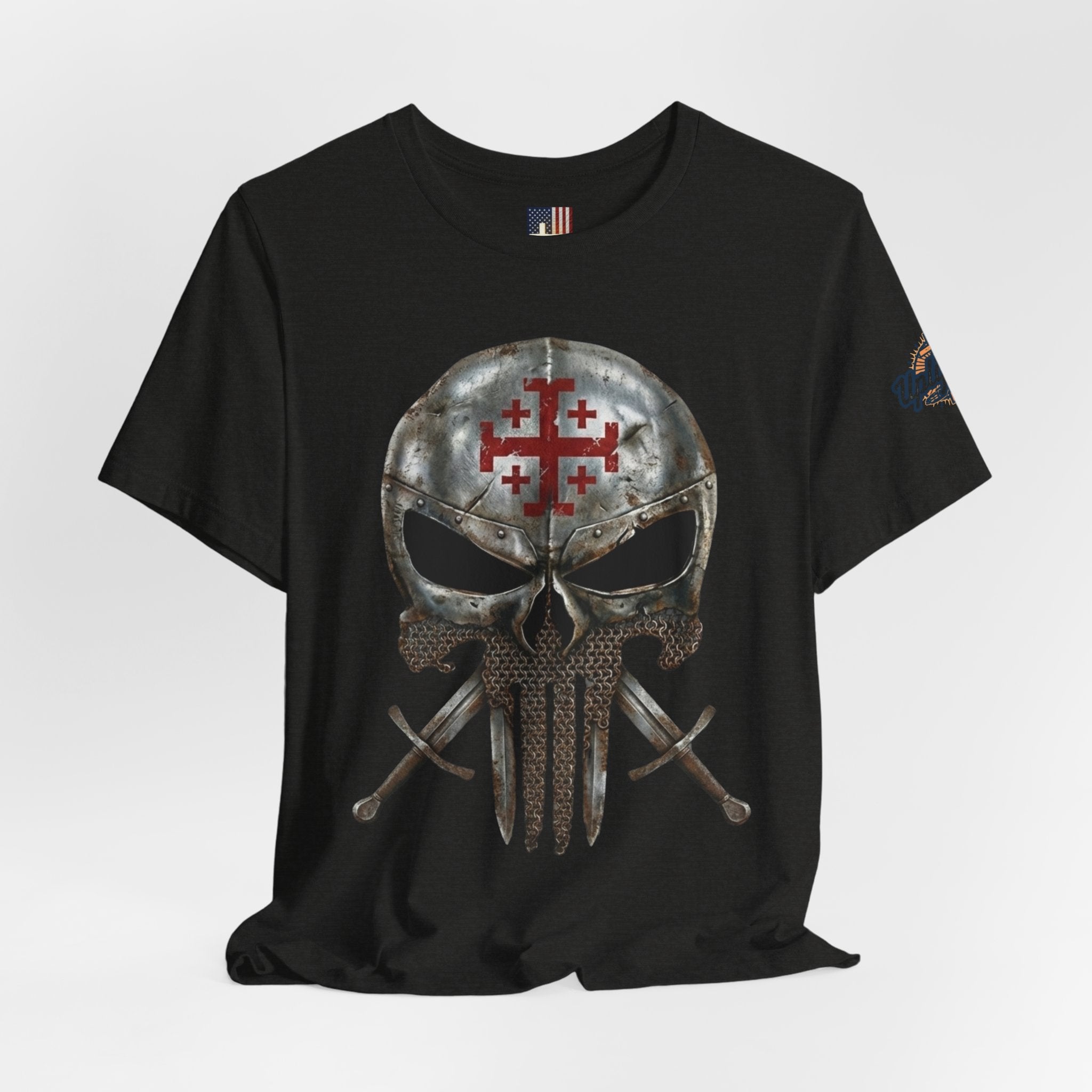 Crusader Knight Christian Skull T-shirt - Warrior Armor of God T-shirt Printify